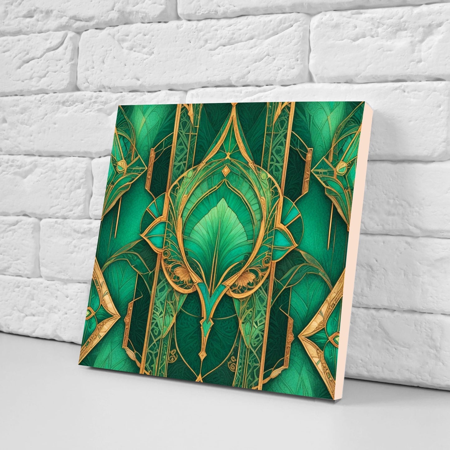 Art Deco Ceramic tiles - Set of 2 Art Deco Wall Decor Geometric Tiles - Kitchen Backsplash Tiles, Table Decorative Tiles, Bathroom Tiles