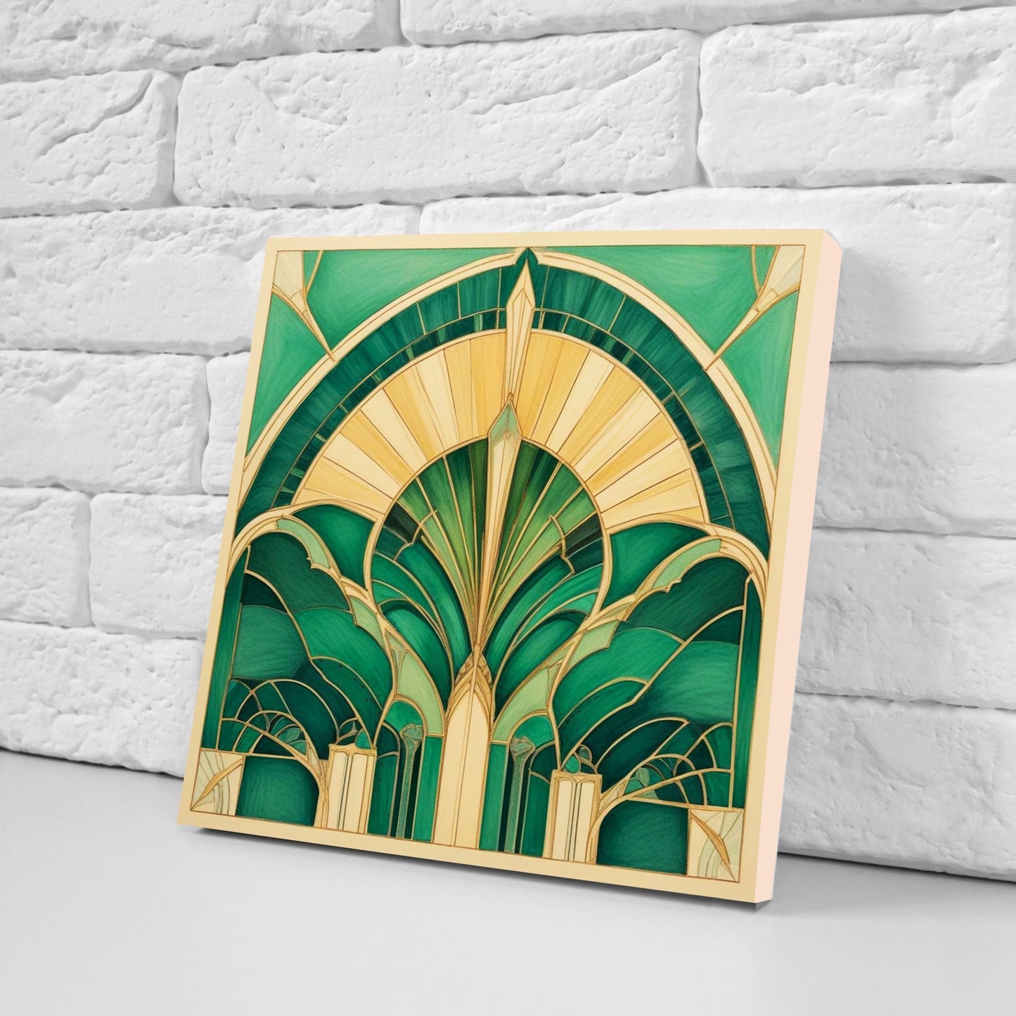 Art Deco Ceramic tiles - Set of 2 Art Deco Wall Decor Geometric Tiles - Kitchen Backsplash Tiles, Table Decorative Tiles, Bathroom Tiles