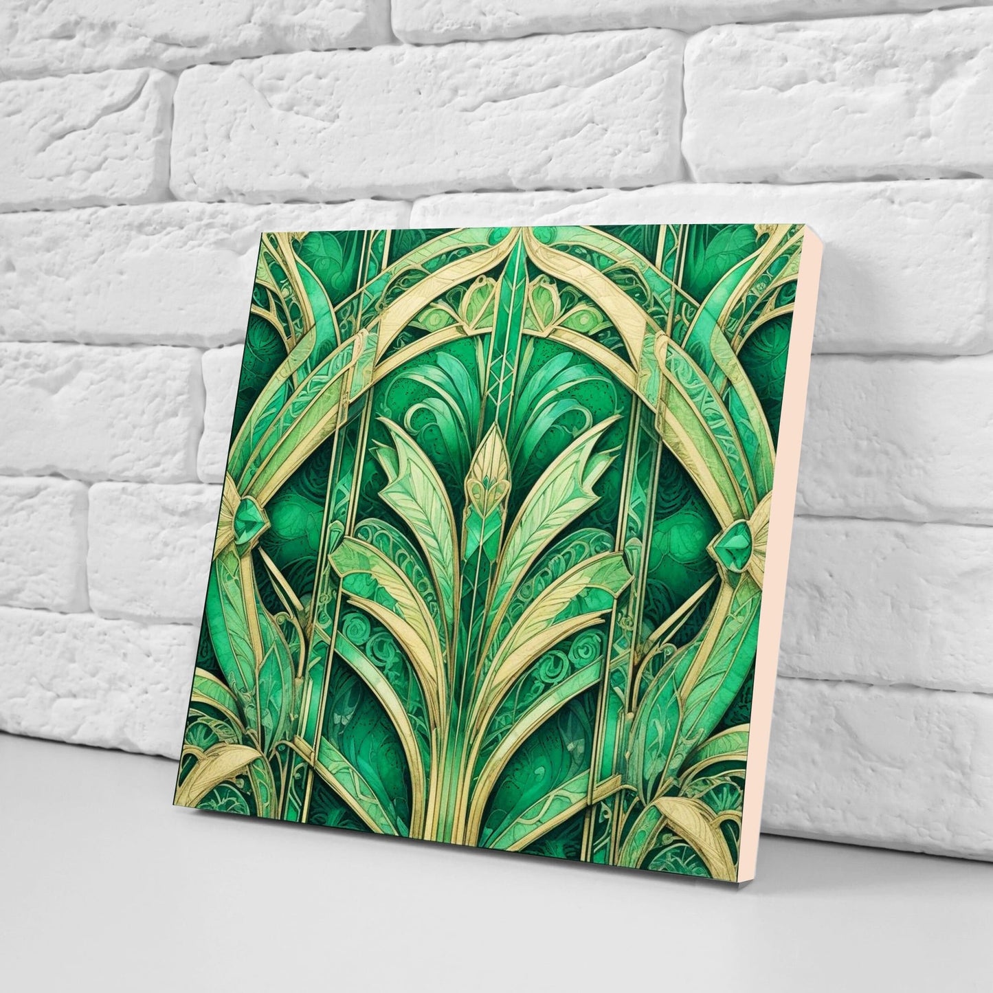 Art Deco Ceramic tiles - Set of 2 Art Deco Wall Decor Geometric Tiles - Kitchen Backsplash Tiles, Table Decorative Tiles, Bathroom Tiles