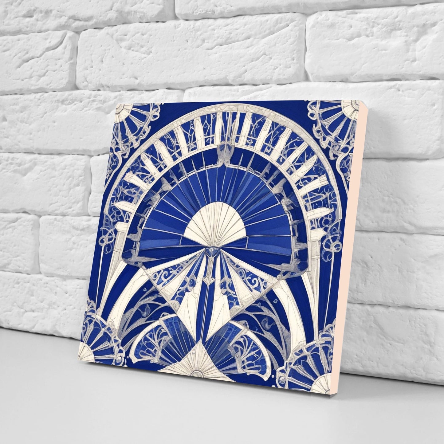 Art Deco Ceramic tiles - Set of 2 Art Deco Wall Decor Geometric Tiles - Kitchen Backsplash Tiles, Table Decorative Tiles, Bathroom Tiles
