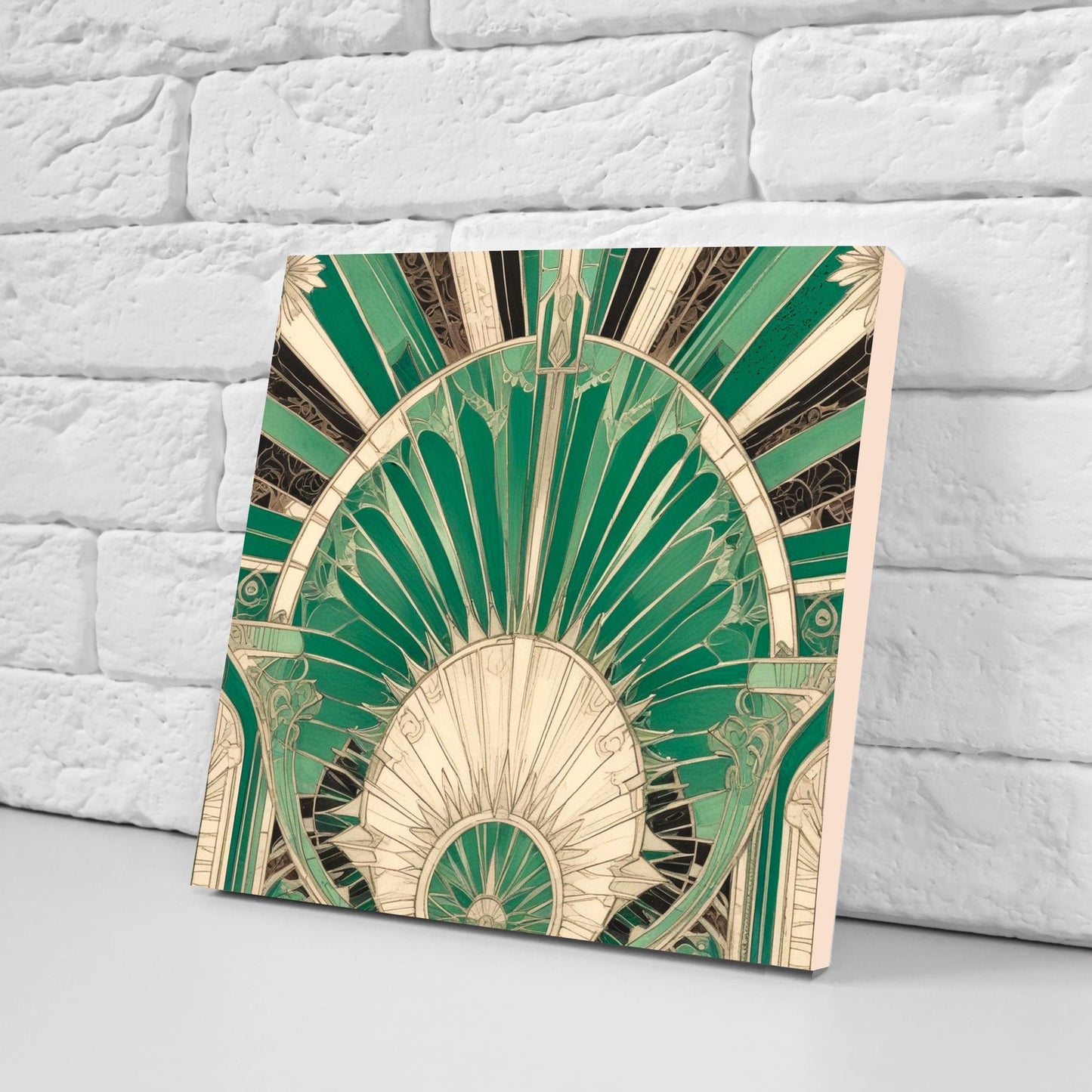 Art Deco Ceramic tiles - Set of 2 Art Deco Wall Decor Geometric Tiles - Kitchen Backsplash Tiles, Table Decorative Tiles, Bathroom Tiles