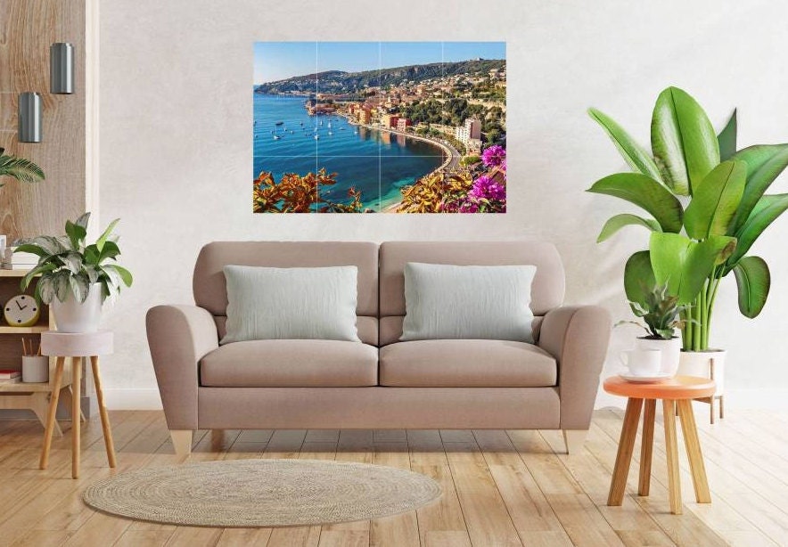 Tile Mural/Mosaic Ceramic Panel of Villefranche Sur Mer - Villefranche Sur Mer wall print - Tile Mural - Gloss Tiles -Tile Mosaic