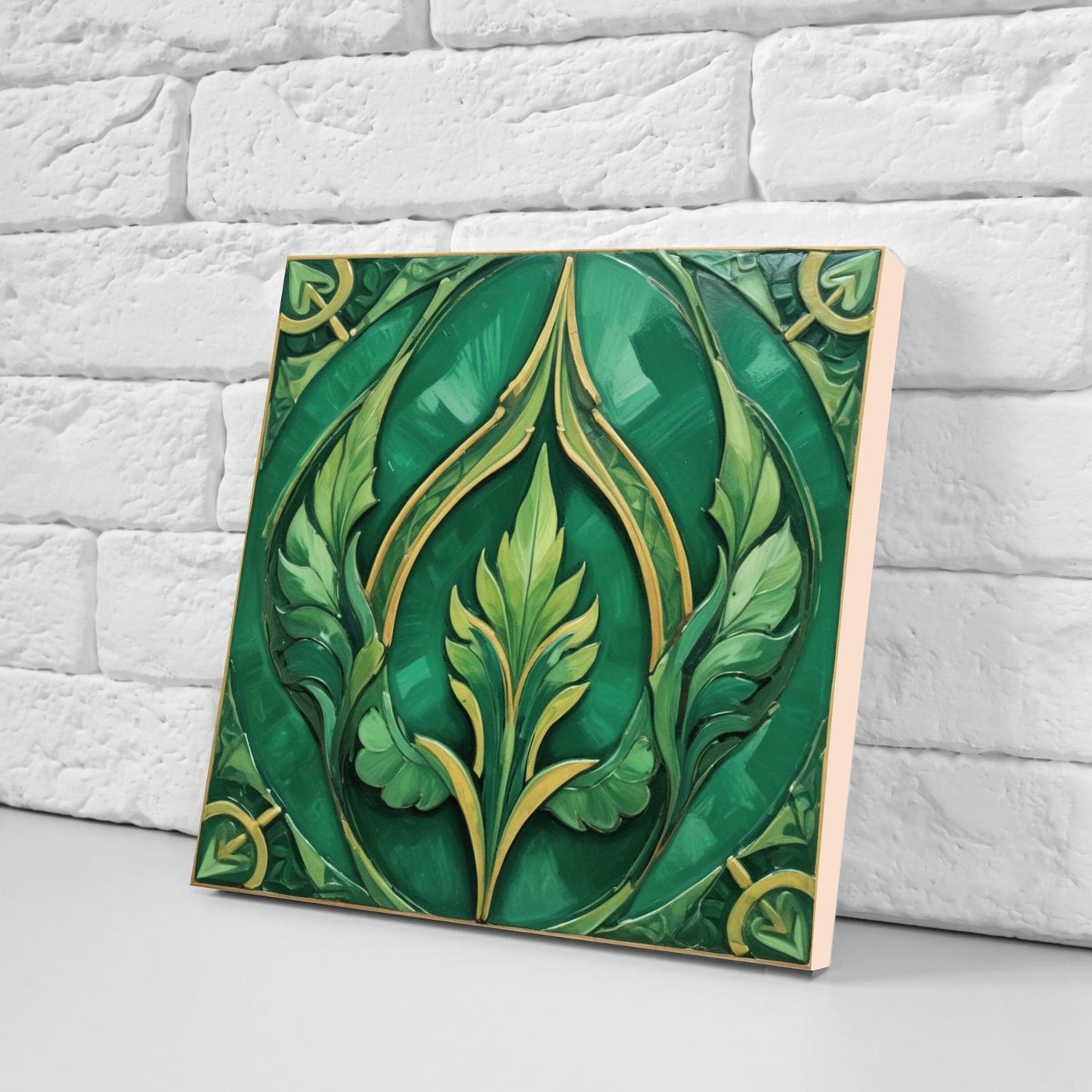 Art Deco Ceramic tiles - Set of 2 Art Deco Wall Decor Geometric Tiles - Kitchen Backsplash Tiles, Table Decorative Tiles, Bathroom Tiles