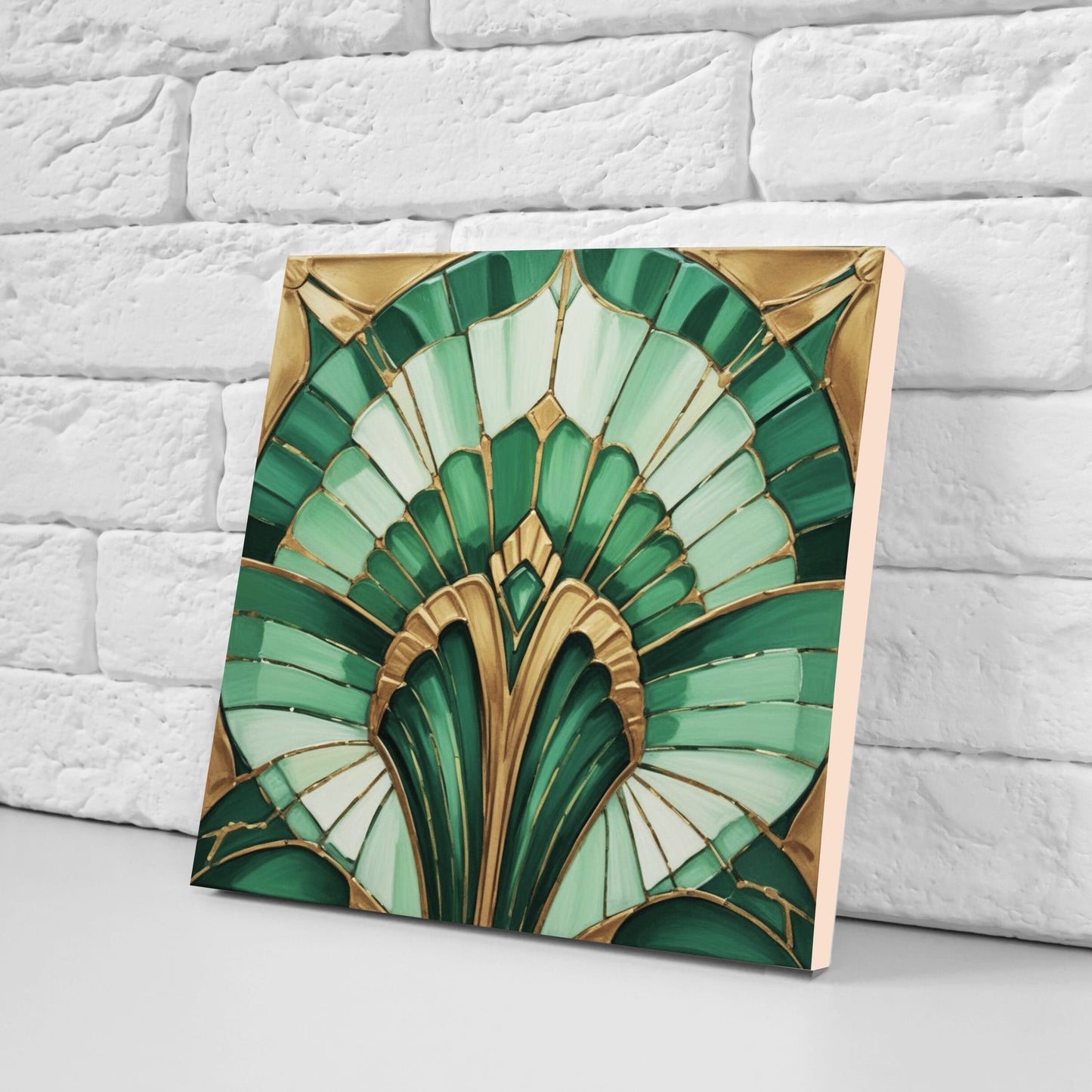 Art Deco Ceramic tiles - Set of 2 Art Deco Wall Decor Geometric Tiles - Kitchen Backsplash Tiles, Table Decorative Tiles, Bathroom Tiles
