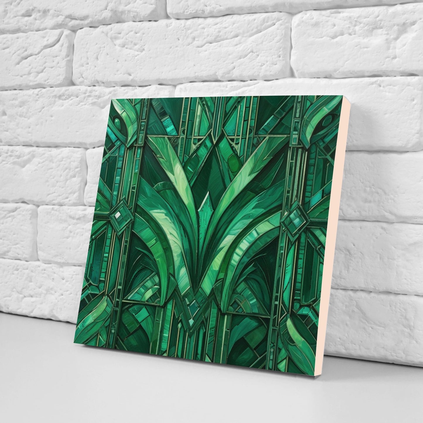 Art Deco Ceramic tiles - Set of 2 Art Deco Wall Decor Geometric Tiles - Kitchen Backsplash Tiles, Table Decorative Tiles, Bathroom Tiles