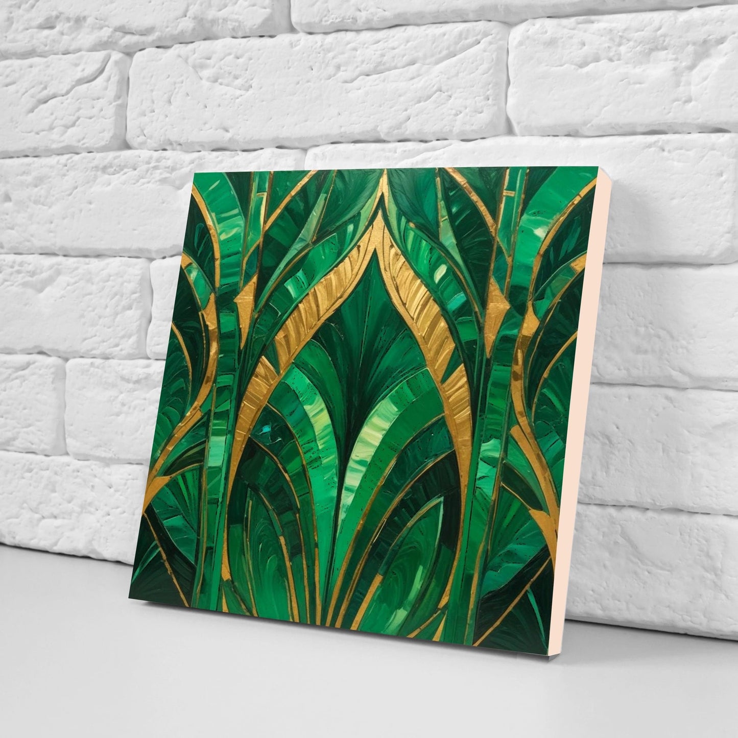 Art Deco Ceramic tiles - Set of 2 Art Deco Wall Decor Geometric Tiles - Kitchen Backsplash Tiles, Table Decorative Tiles, Bathroom Tiles