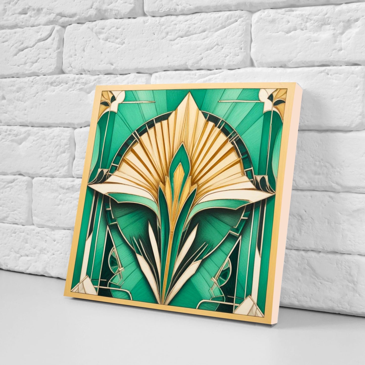 Art Deco Ceramic tiles - Set of 2 Art Deco Wall Decor Geometric Tiles - Kitchen Backsplash Tiles, Table Decorative Tiles, Bathroom Tiles