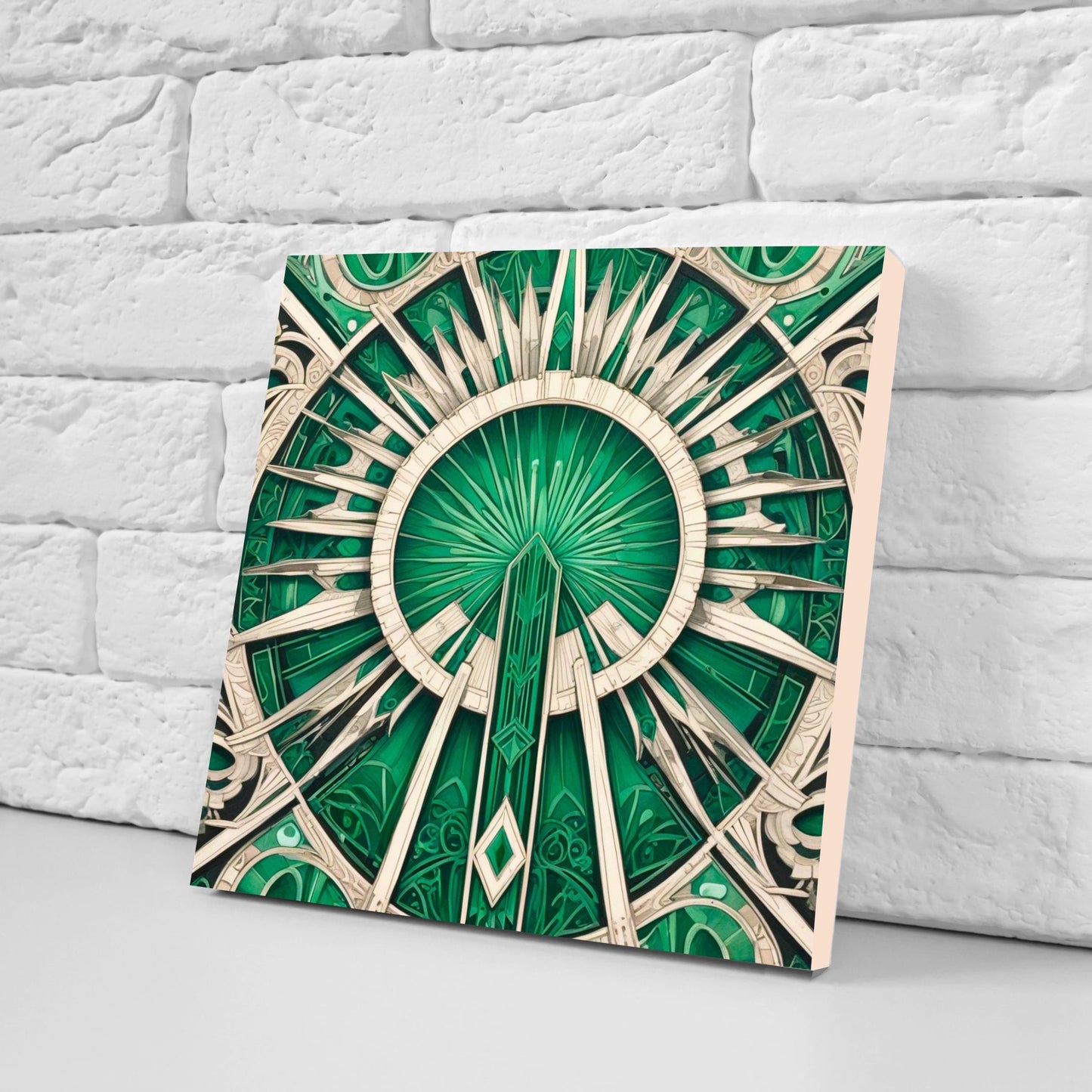 Art Deco Ceramic tiles - Set of 2 Art Deco Wall Decor Geometric Tiles - Kitchen Backsplash Tiles, Table Decorative Tiles, Bathroom Tiles