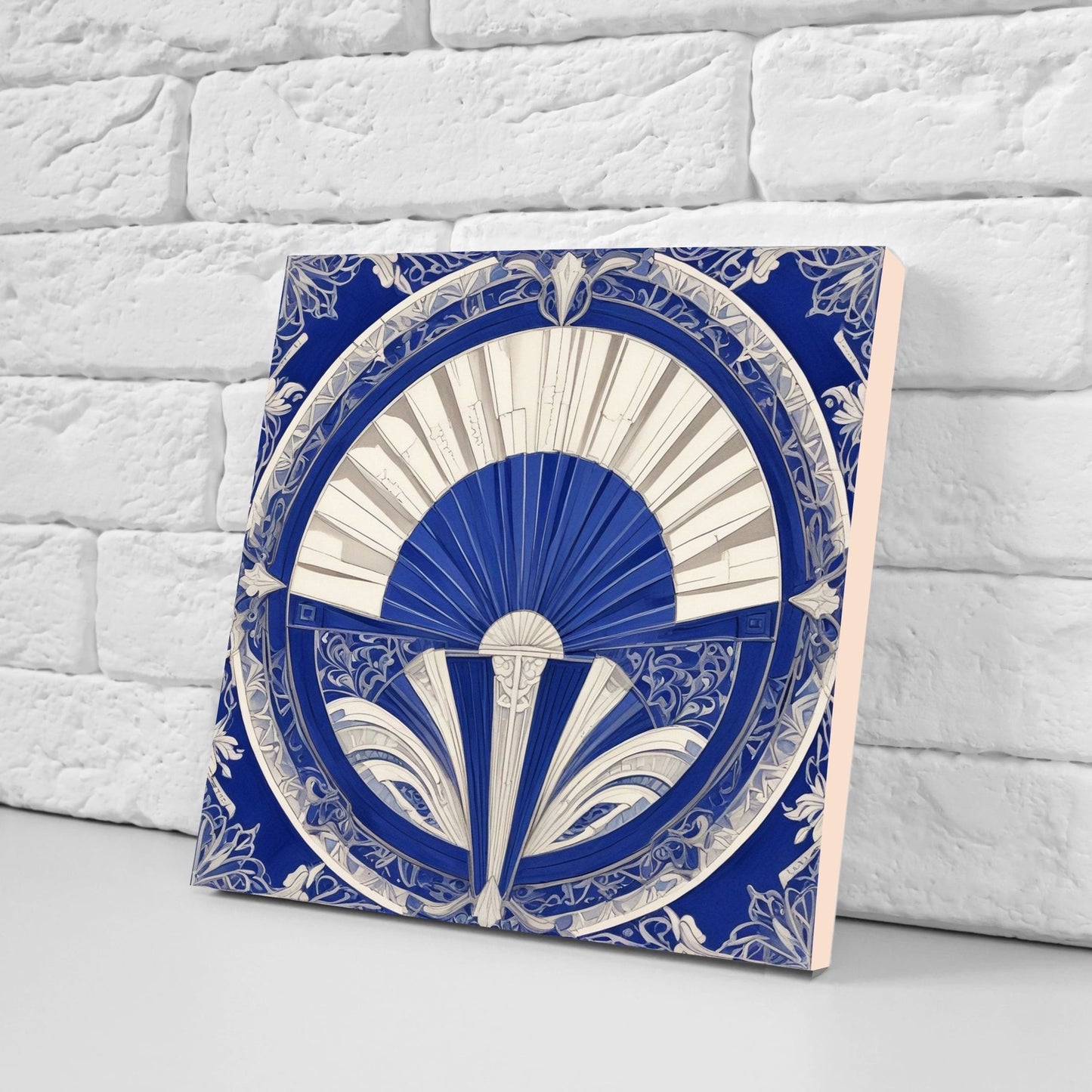 Art Deco Ceramic tiles - Set of 2 Art Deco Wall Decor Geometric Tiles - Kitchen Backsplash Tiles, Table Decorative Tiles, Bathroom Tiles