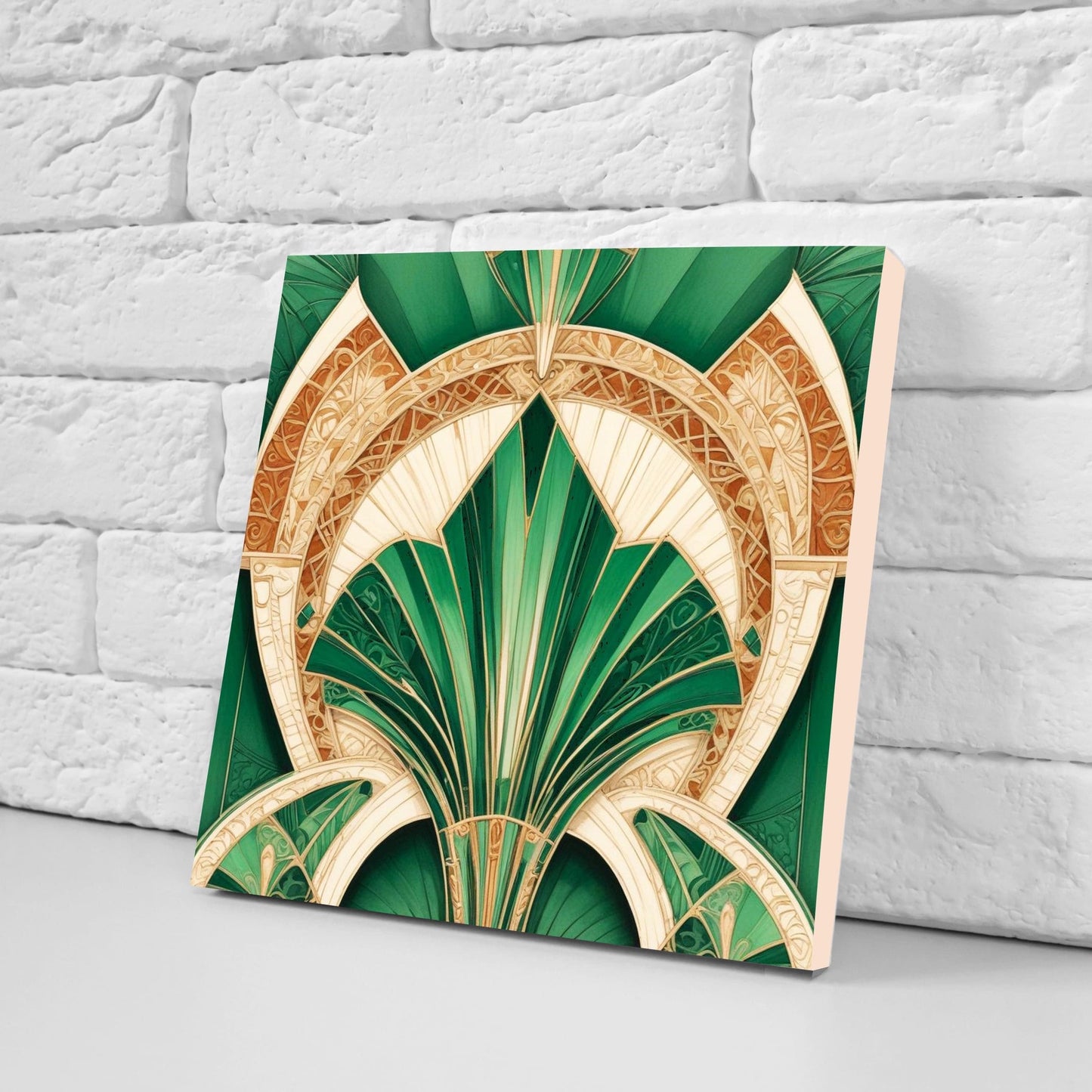 Art Deco Ceramic tiles - Set of 2 Art Deco Wall Decor Geometric Tiles - Kitchen Backsplash Tiles, Table Decorative Tiles, Bathroom Tiles