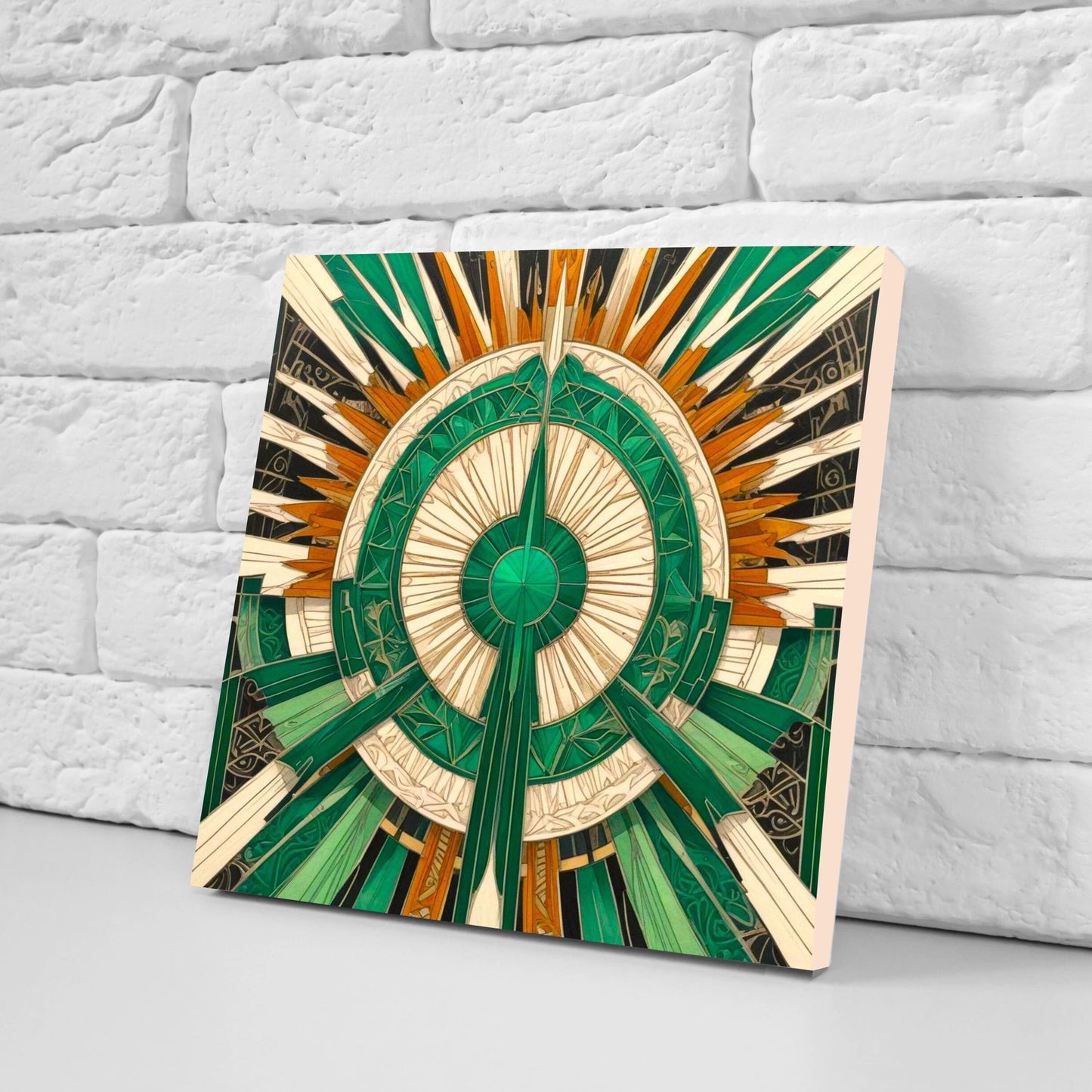 Art Deco Ceramic tiles - Set of 2 Art Deco Wall Decor Geometric Tiles - Kitchen Backsplash Tiles, Table Decorative Tiles, Bathroom Tiles