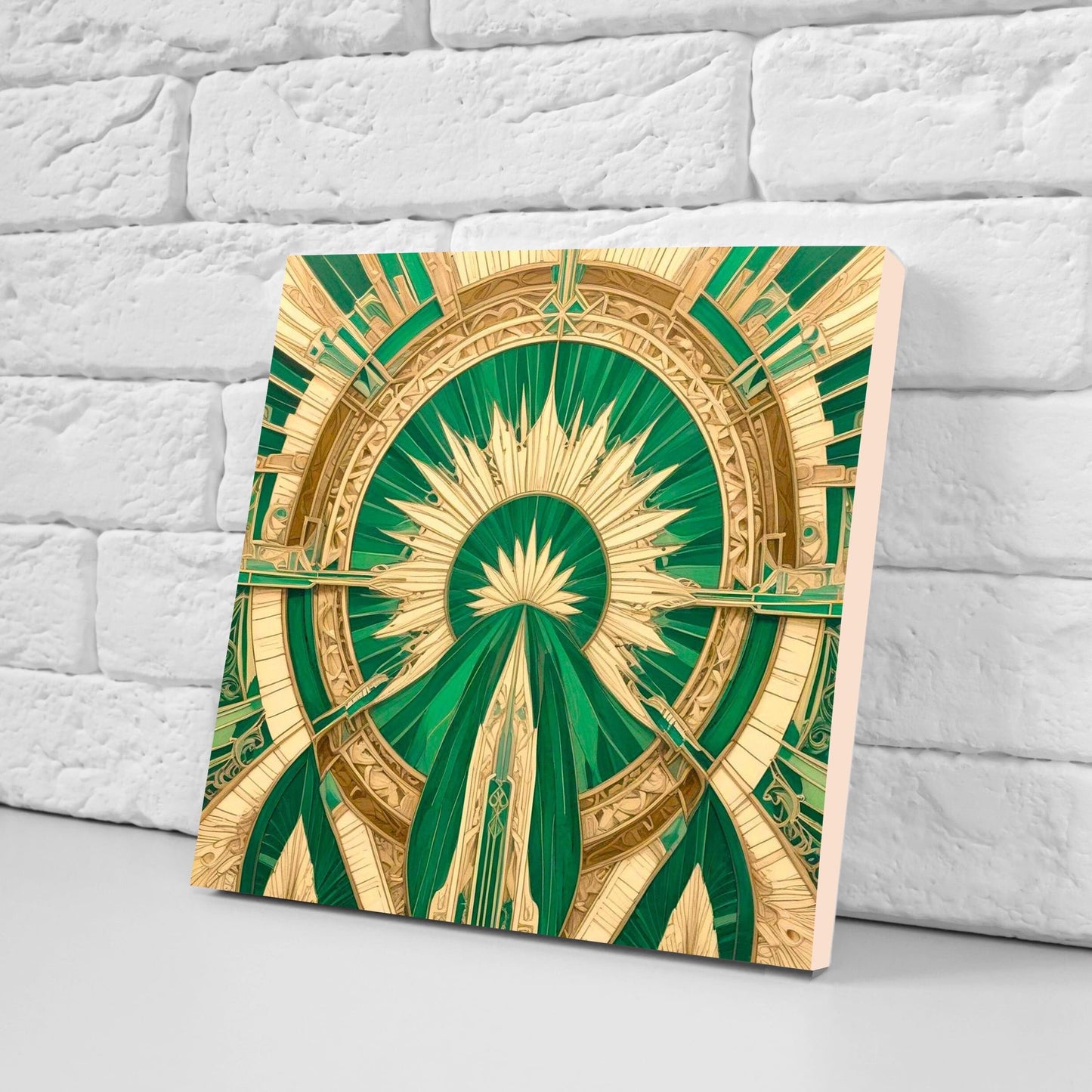Art Deco Ceramic tiles - Set of 2 Art Deco Wall Decor Geometric Tiles - Kitchen Backsplash Tiles, Table Decorative Tiles, Bathroom Tiles