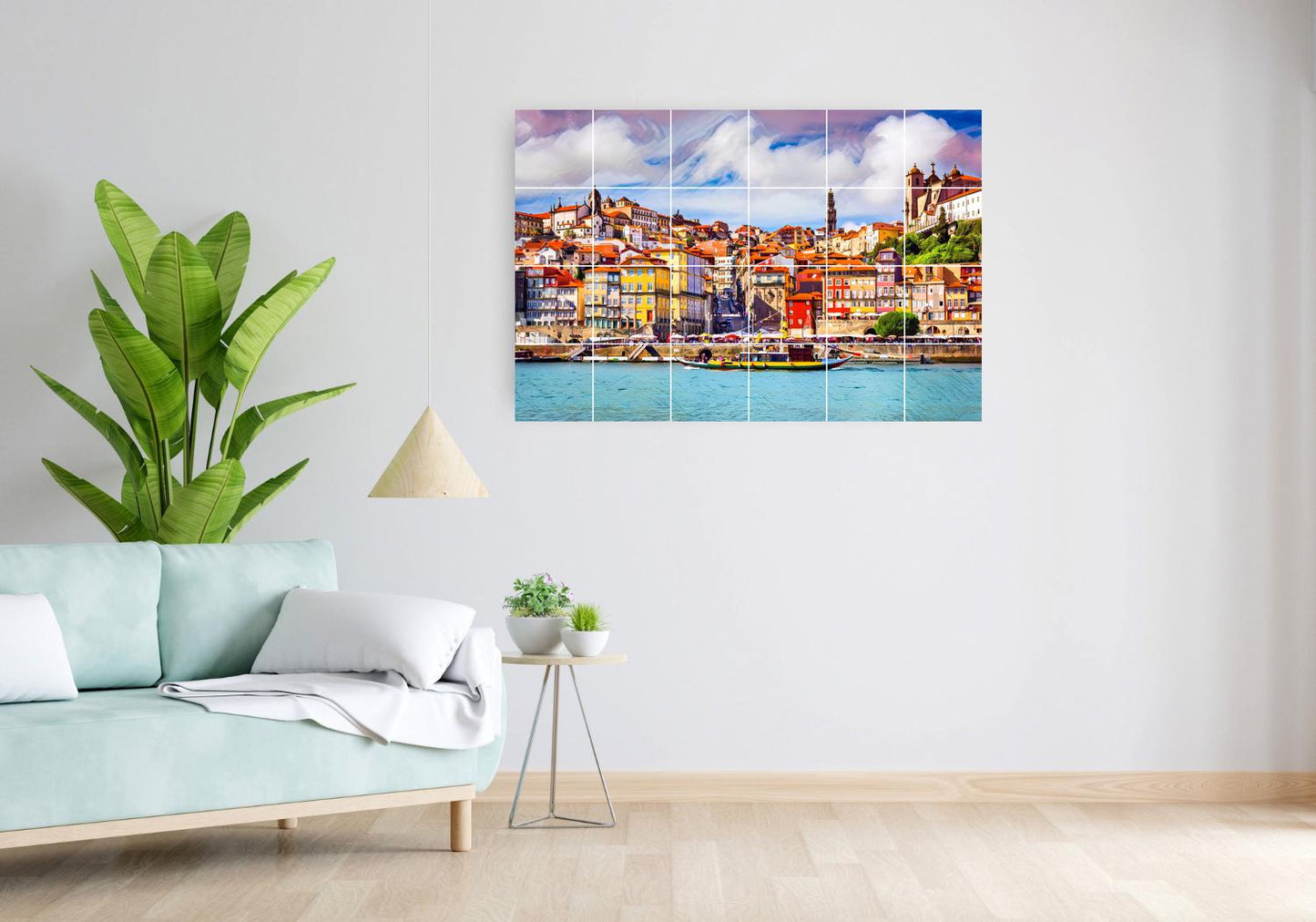 Tile Mural/Mosaic Ceramic Panel of Porto -Porto wall print - Portuguese tile Mural - Tile Mural - Gloss Tiles - Tile Mosaic - Accent tiles