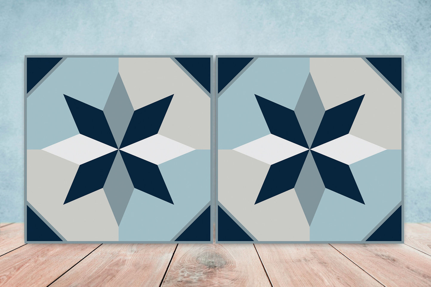 Portuguese Azulejo Tiles - Set of 2 Portuguese Wall Decor Tiles - Kitchen Backsplash Tiles, Table Decorative Tiles, Bathroom Tiles, Coaster