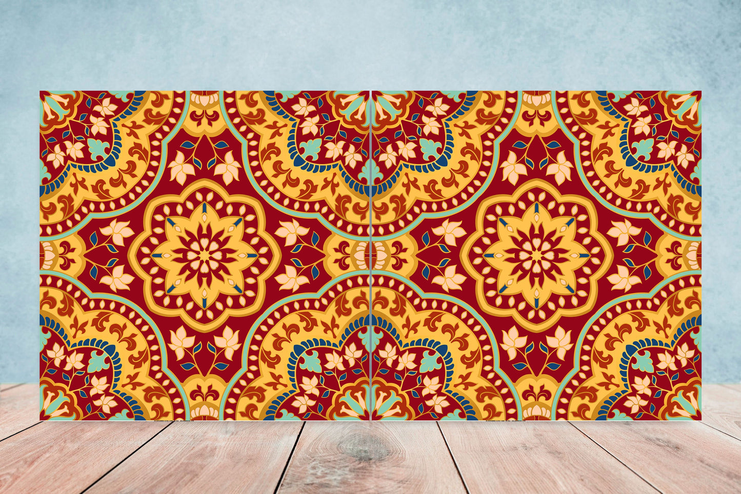 Moroccan Ceramic Tiles - Set of 2 Moroccan Wall Decor Tiles - Kitchen Backsplash Tiles, Table Decorative Tiles, Bathroom Tiles, Coaster