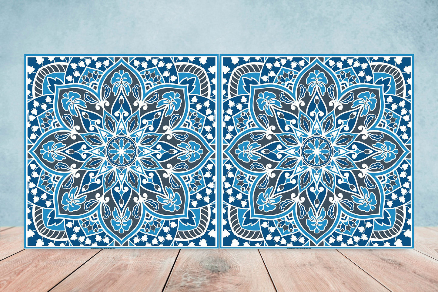 Moroccan Ceramic Tiles - Set of 2 Moroccan Wall Decor Tiles - Kitchen Backsplash Tiles, Table Decorative Tiles, Bathroom Tiles, Coaster