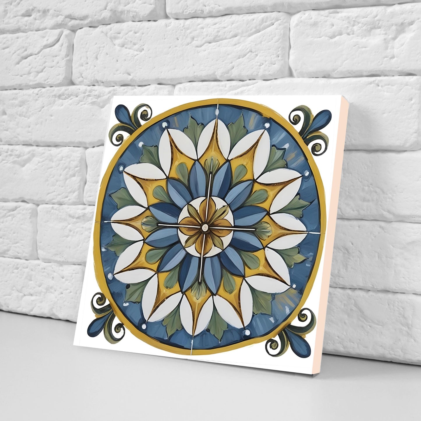 Italian Majolica Tiles - Set of 2 Sicilian Wall Decor Tiles - Kitchen Backsplash Tiles, Table Decorative Tiles, Bathroom Tiles, Coaster