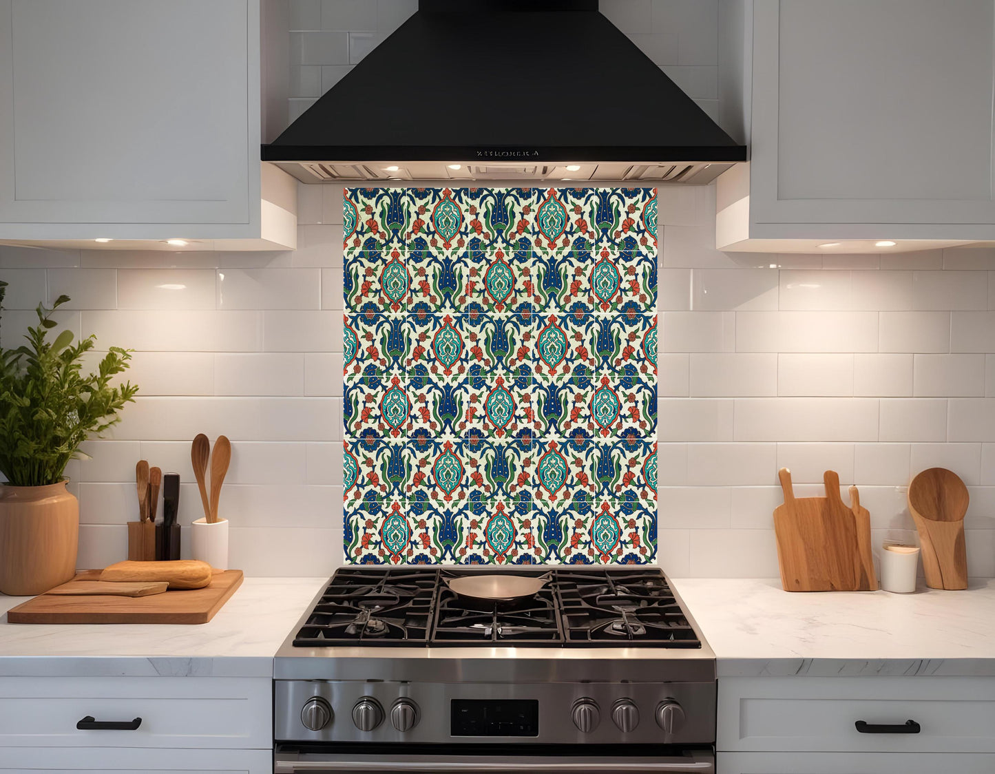 Tile Mural/Mosaic Ceramic Panel of Arabic Pattern - Arabic art decor - Colourful Wall Nature Art - Tile Mural - Home Decor -Tile Mosaic
