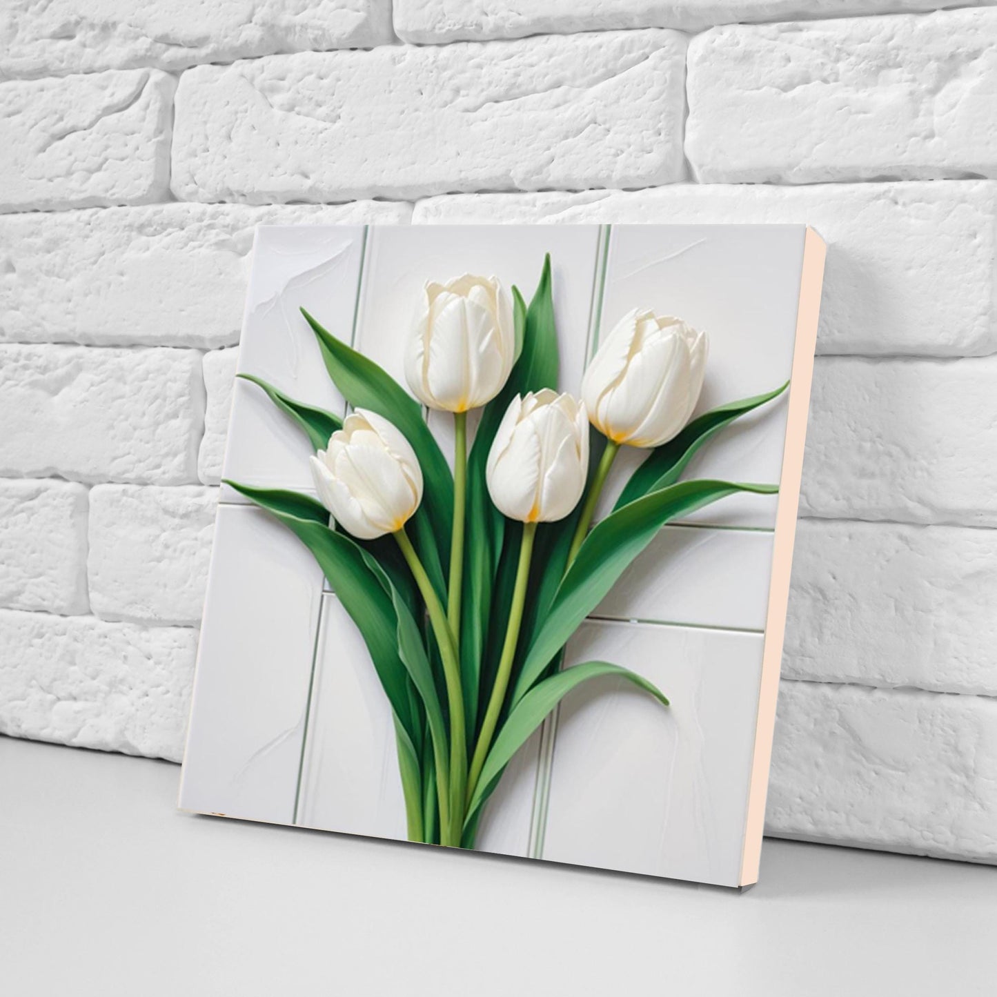 Tulip Tiles Floral Flowers Tile Tulips Design - Set of 2 Decorative ceramic tiles, Backsplash tiles, Bathroom tiles, Kitchen Backsplash