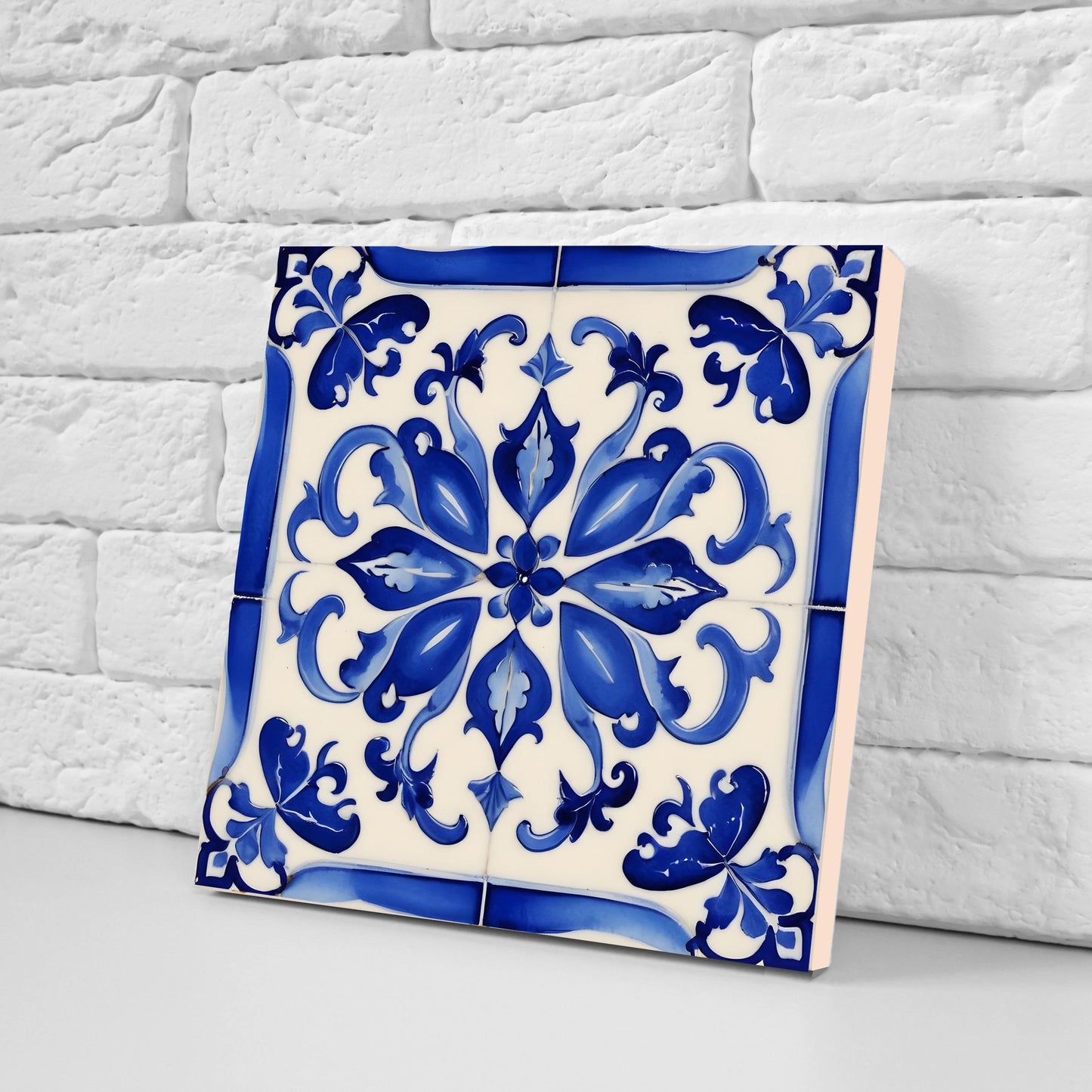 Italian Majolica Tiles - Set of 2 Sicilian Wall Decor Tiles - Kitchen Backsplash Tiles, Table Decorative Tiles, Bathroom Tiles, Coaster