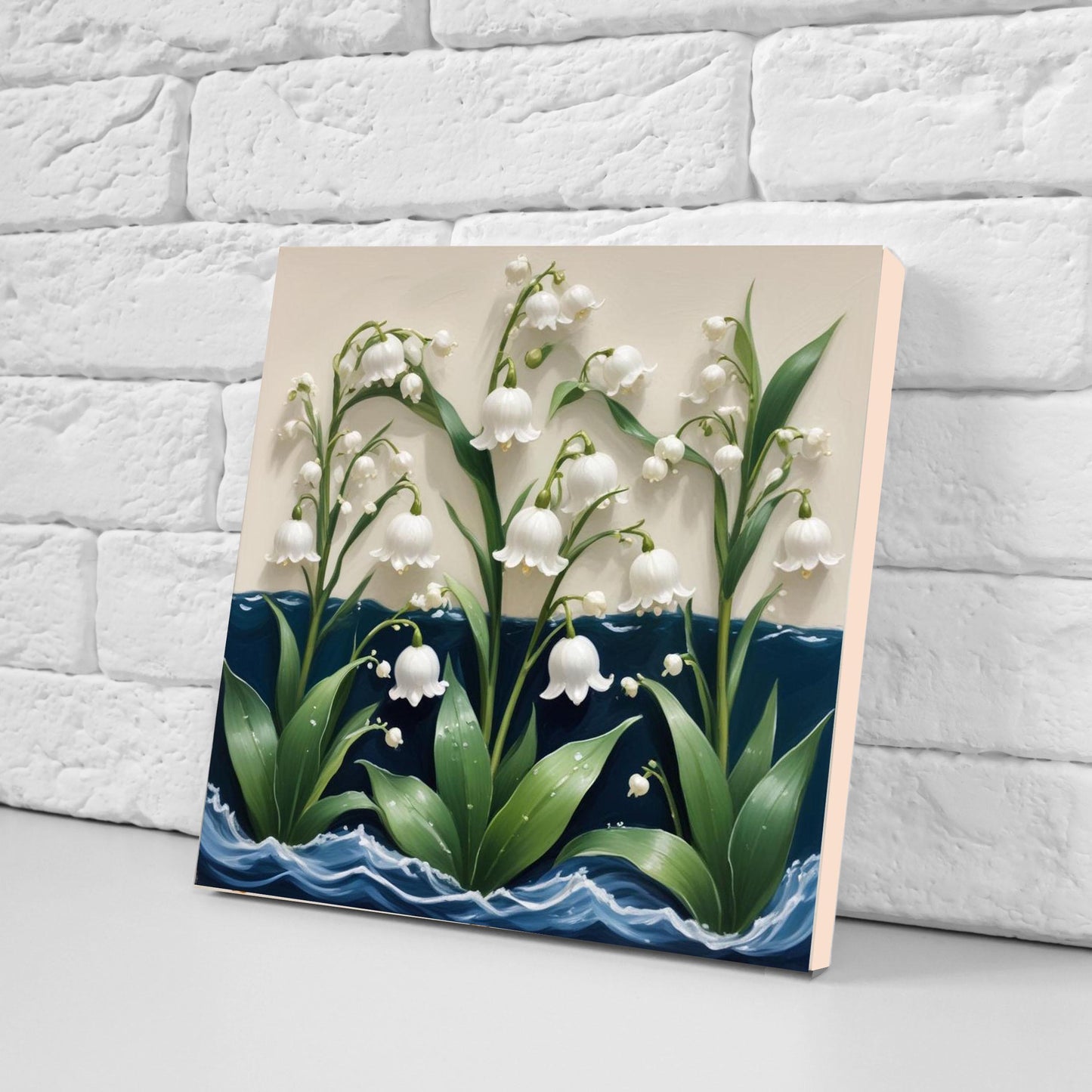 Art Nouveau Flower Ceramic Tiles - Set of 2 Art Nouveau Wall Decor Tiles - Kitchen Backsplash Tiles, Table Decorative Tiles, Bathroom Tiles