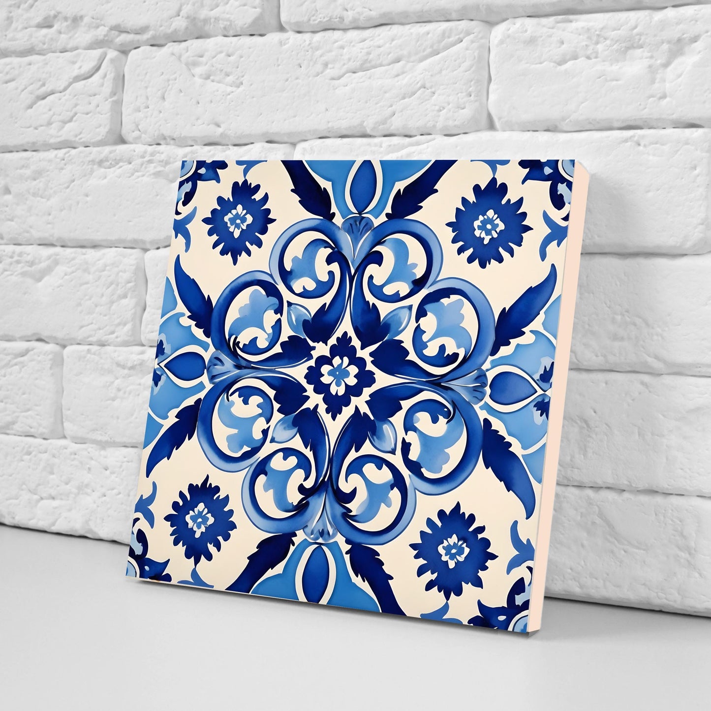 Italian Majolica Tiles - Set of 2 Sicilian Wall Decor Tiles - Kitchen Backsplash Tiles, Table Decorative Tiles, Bathroom Tiles, Coaster