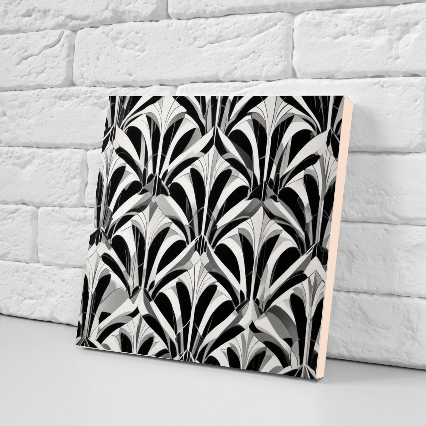Art Deco Ceramic tiles - Set of 2 Art Deco Wall Decor Geometric Tiles - Kitchen Backsplash Tiles, Table Decorative Tiles, Bathroom Tiles