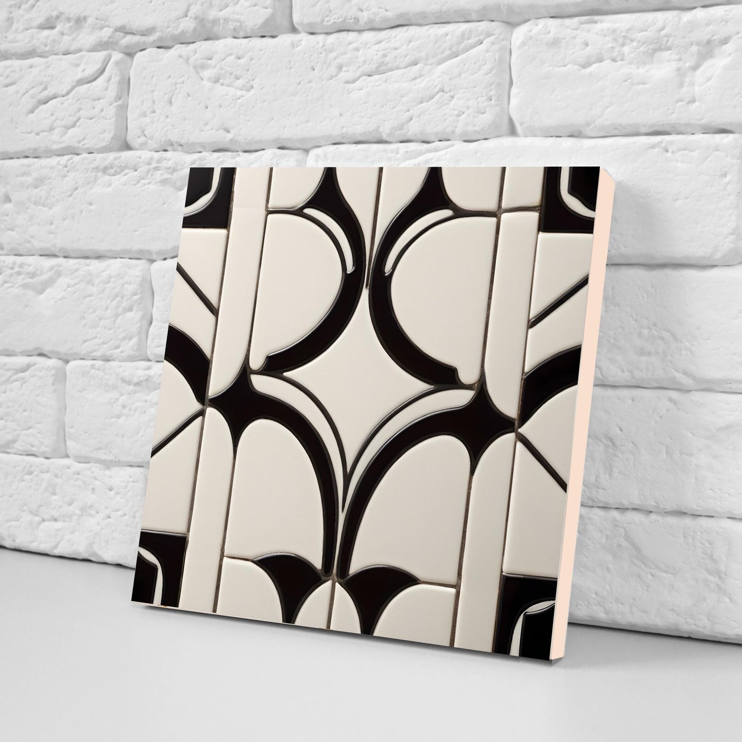 Art Deco Ceramic tiles - Set of 2 Art Deco Wall Decor Geometric Tiles - Kitchen Backsplash Tiles, Table Decorative Tiles, Bathroom Tiles