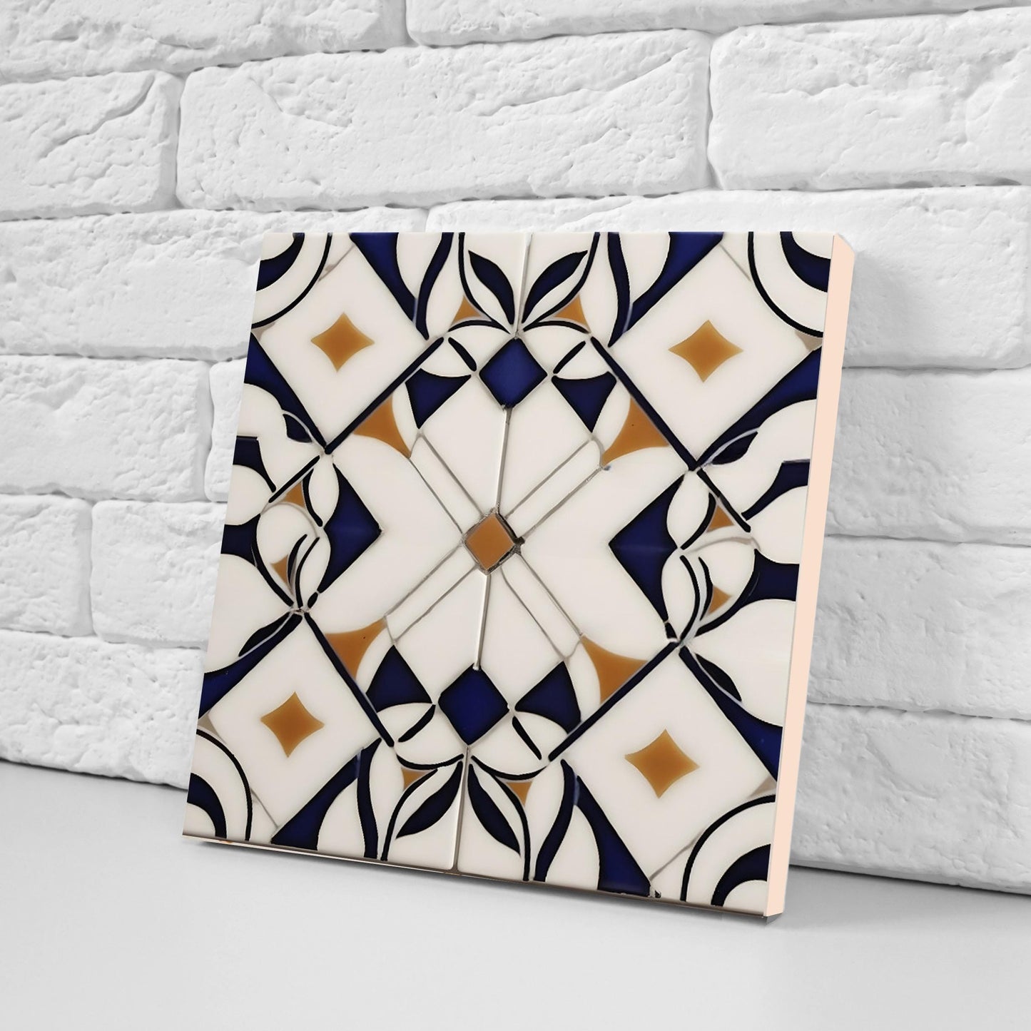 Art Deco Ceramic tiles - Set of 2 Art Deco Wall Decor Geometric Tiles - Kitchen Backsplash, Shower,Bathroom Wall, Fireplace, Sink Splashback