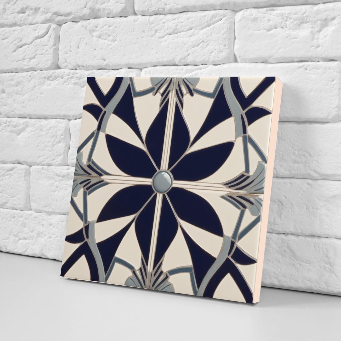 Art Deco Ceramic tiles - Set of 2 Art Deco Wall Decor Geometric Tiles - Kitchen Backsplash, Shower,Bathroom Wall, Fireplace, Sink Splashback