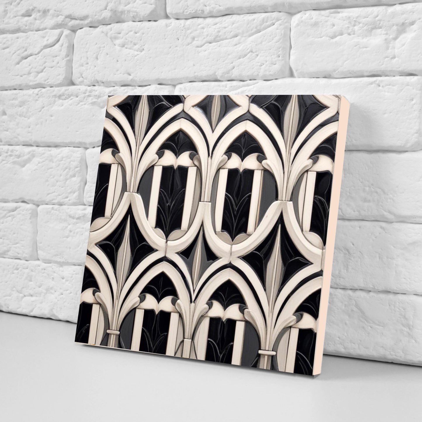 Art Deco Ceramic tiles - Set of 2 Art Deco Wall Decor Geometric Tiles - Kitchen Backsplash, Shower,Bathroom Wall, Fireplace, Sink Splashback