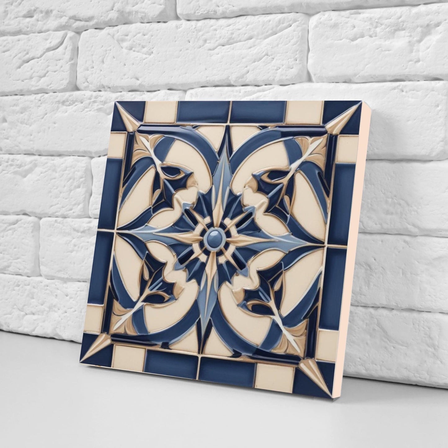 Art Deco Tile Backsplash - Set of 2 Art Deco Wall Decor Geometric Tiles - Kitchen, Bathroom, Sink Splashback,Shower Wall Art,Fireplace Tiles
