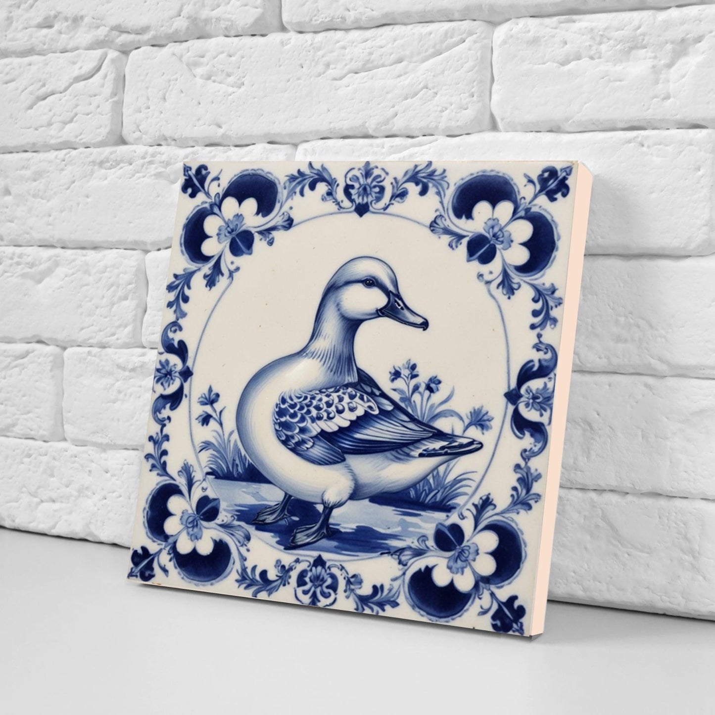 Delft Blue Tile Animal - Bird Tile - Set of 2 Ceramic Delftware Tiles-Delft Prints- Dutch Art - Kitchen Backsplash,Sink,Bathroom,Shower Wall