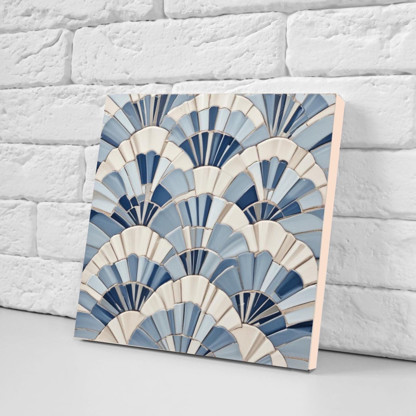 Art Deco Tile Backsplash - Set of 2 Retro Wall Decor Geometric Tiles - Kitchen, Bathroom, Sink Splashback,Shower Wall Art,Fireplace Tiles