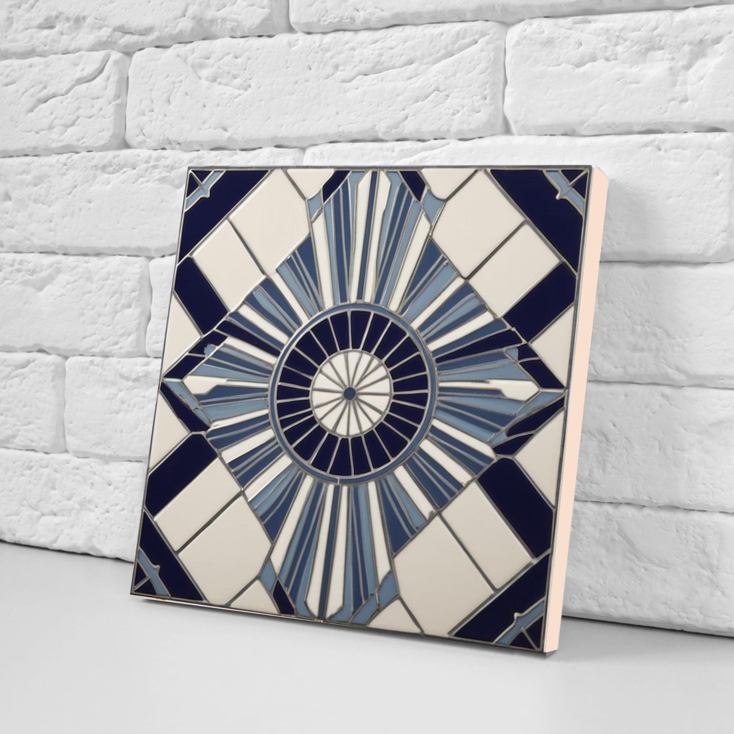 Art Deco Tile Backsplash - Set of 2 Art Deco Wall Decor Geometric Tiles - Kitchen, Bathroom, Sink Splashback,Shower Wall Art,Fireplace Tiles