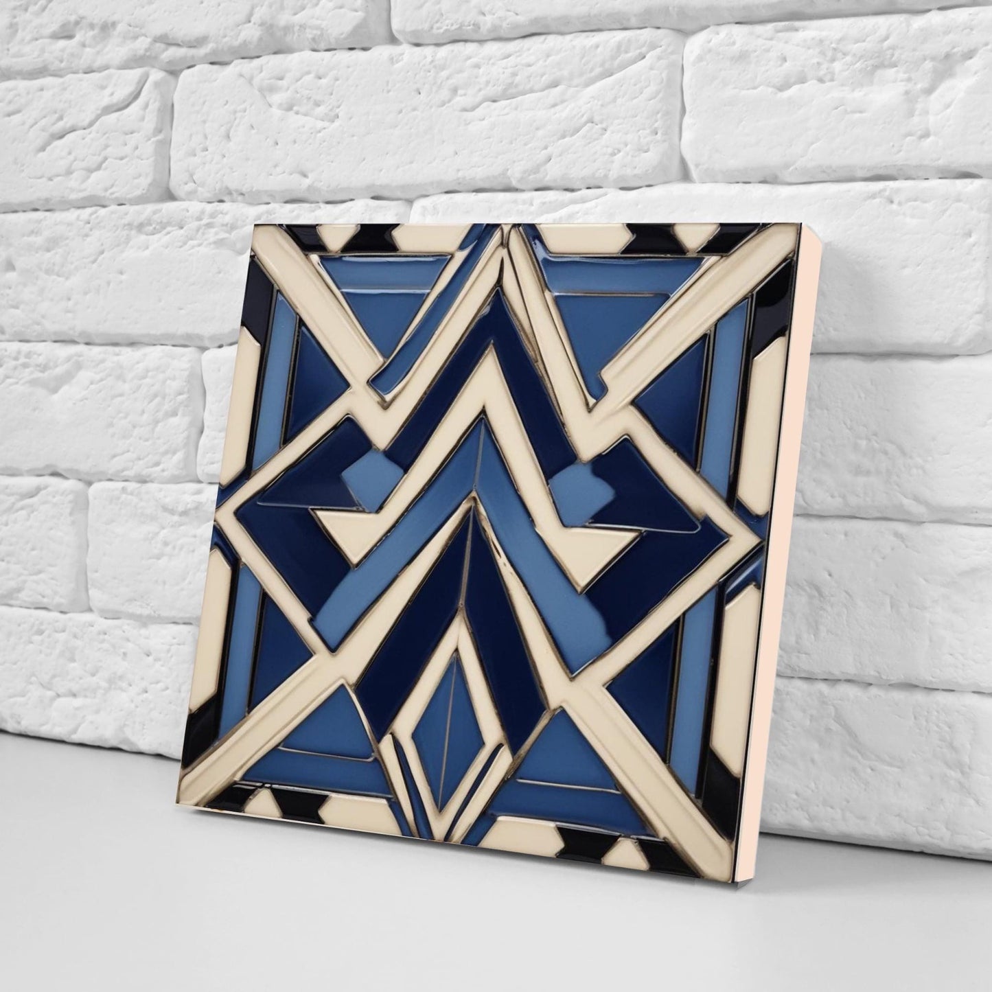 Art Deco Tile Backsplash - Set of 2 Retro Wall Decor Geometric Tiles - Kitchen, Bathroom, Sink Splashback,Shower Wall Art,Fireplace Tiles