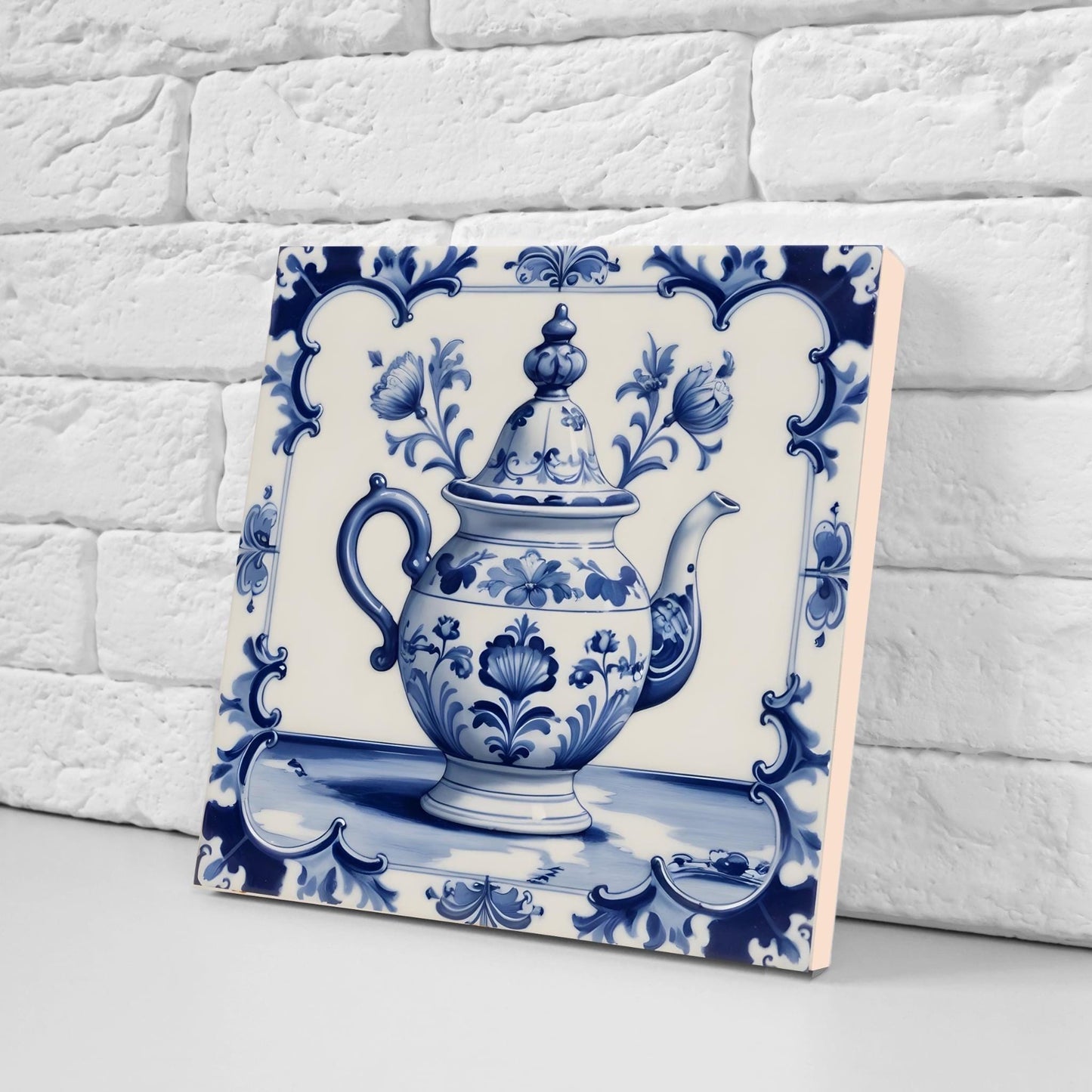 Delft Blue Tile - Set of 2 Ceramic Delftware Tiles- Dutch Tiles -Delft Prints-Kitchen Backsplash, Sink Splashback,Bathroom,Shower,Fireplace