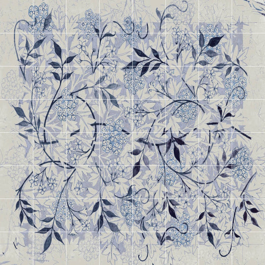 Tile Mural/Mosaic Ceramic Panel of Flowers - William Morris wall art -Morris wall print-Tile Mural-Gloss Tiles-Tile Mosaic