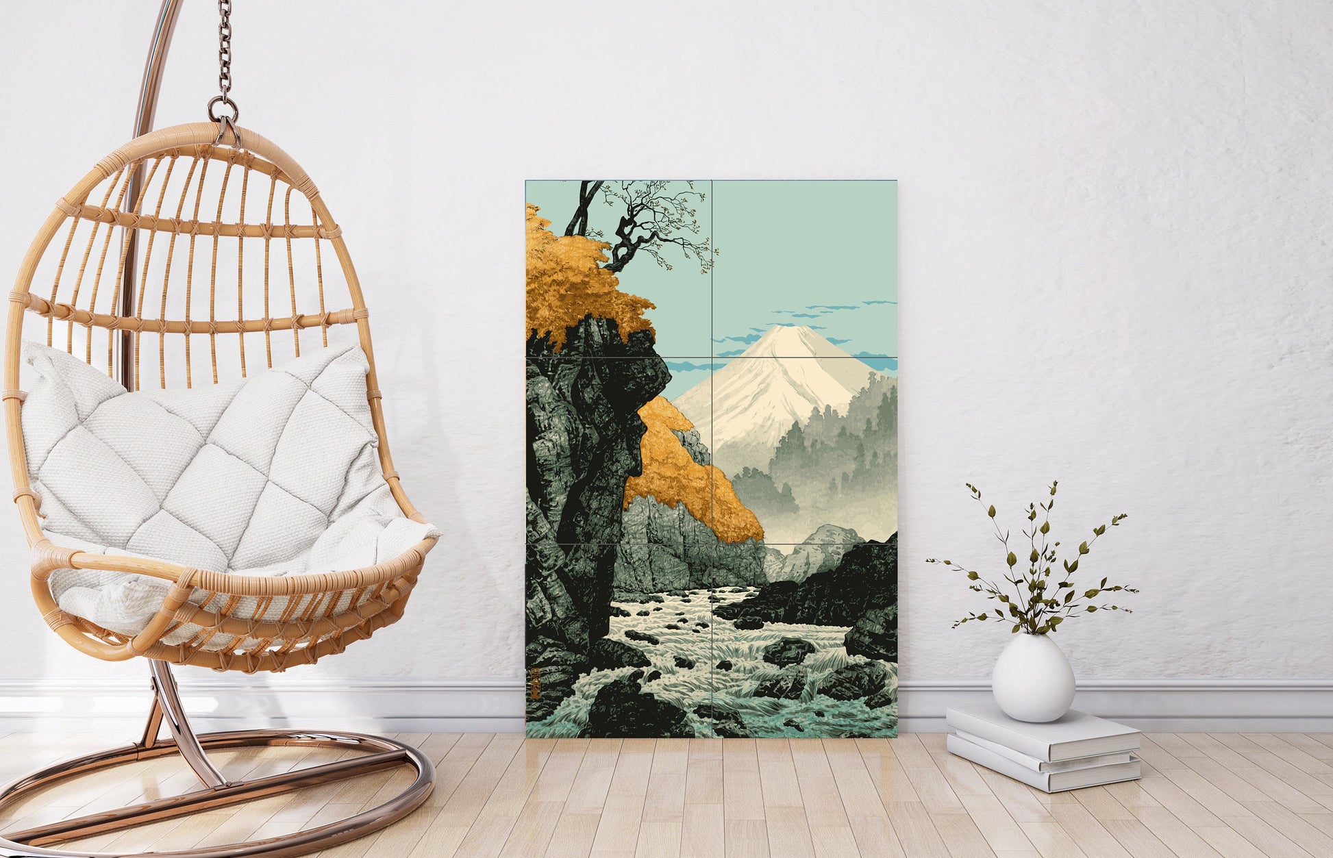 Tile Mural/Mosaic Ceramic Panel -Mount Ashitaka -Hiroaki - Japanese Art - Colourful Wall Nature Art - Tile Mural - Gloss Tiles - Tile Mosaic