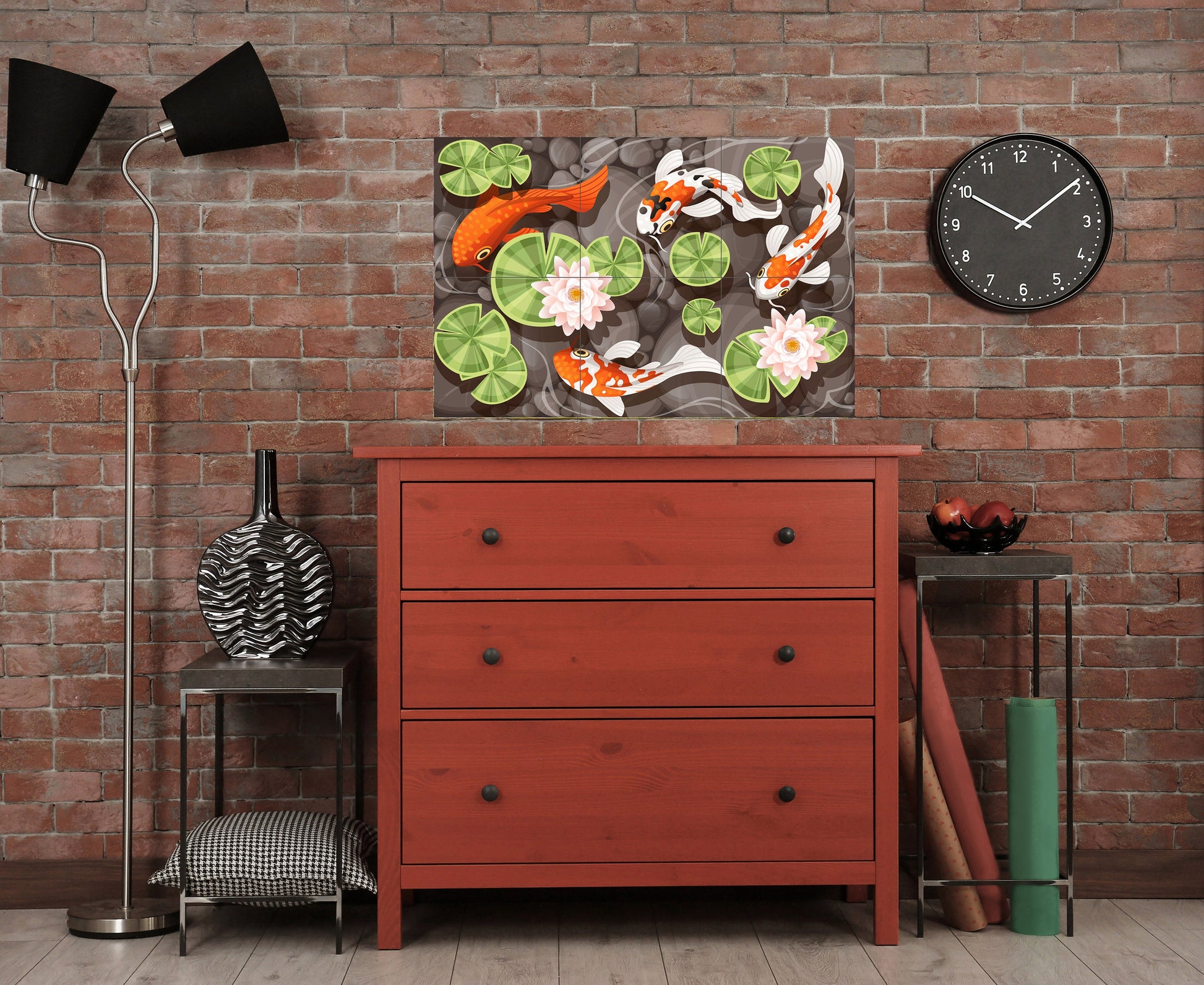 Tile Mural/Mosaic Ceramic Panel of a Japanese Koi Fish - Koi Fish print - Koi Fish Wall Art - Tile Mural - Gloss Tiles - Tile Mosaic
