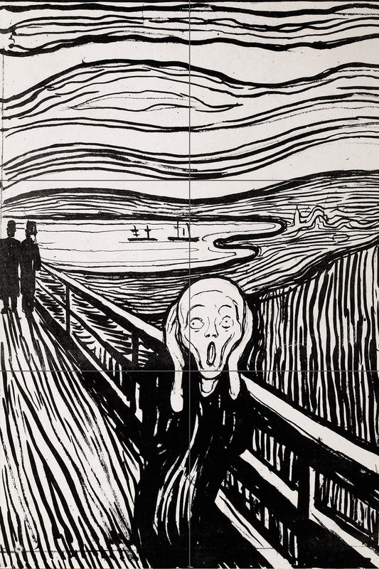 Tile Mural/Mosaic Ceramic Panel of The Scream by Edvard Munch - Munch wall print - The Scream print - Tile Mural - Tile Mosaic - Gloss Tiles