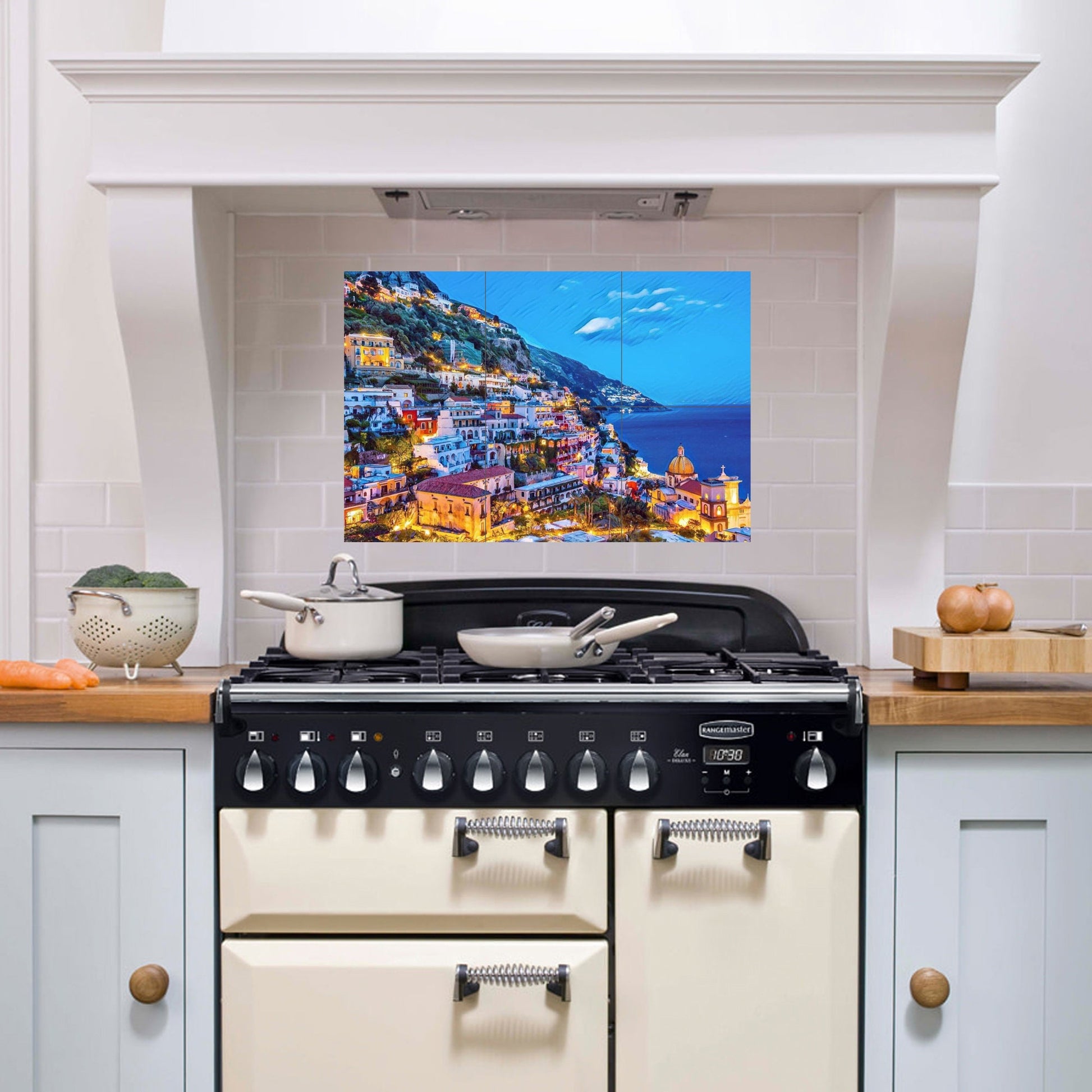 Tile Mural/Mosaic Ceramic Panel of Positano - Positano wall print - Positano Wall Art - Positano Tile Mural - Gloss Tiles - Tile Mosaic