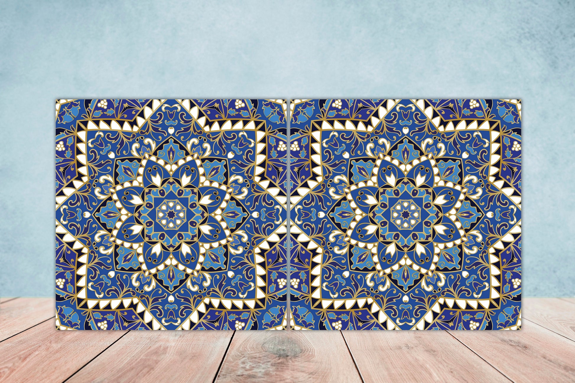 Moroccan Ceramic Tiles - Set of 2 Moroccan Wall Decor Tiles - Kitchen Backsplash Tiles, Table Decorative Tiles, Bathroom Tiles, Coaster