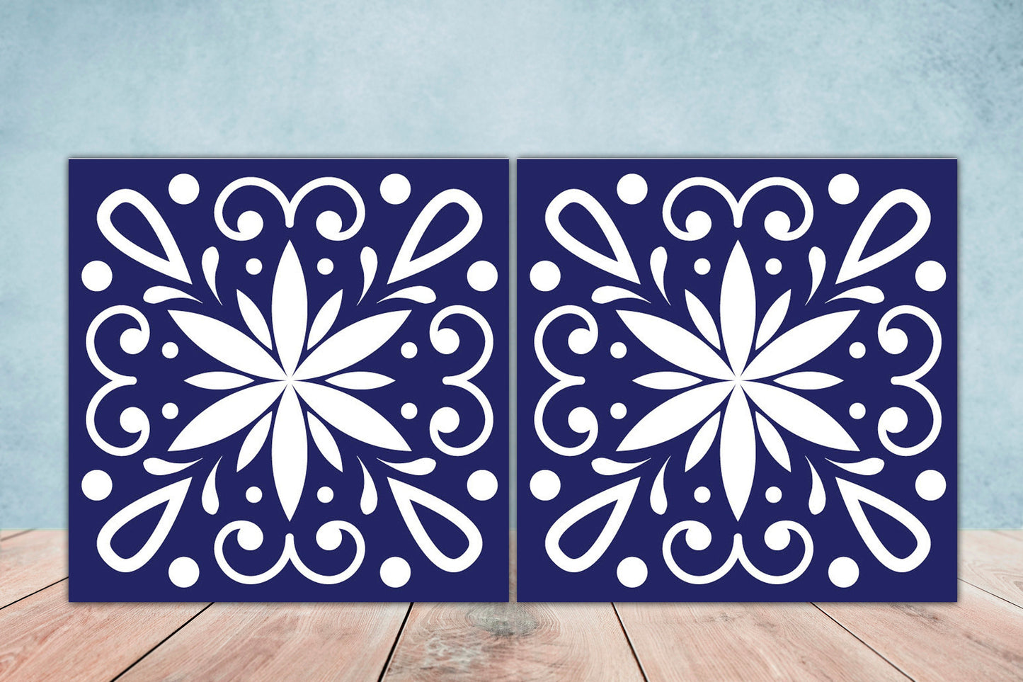 Spanish Ceramic Tiles - Set of 2 Spanish Wall Decor Tiles - Kitchen Backsplash Tiles, Table Decorative Tiles, Bathroom Tiles, Home Decor