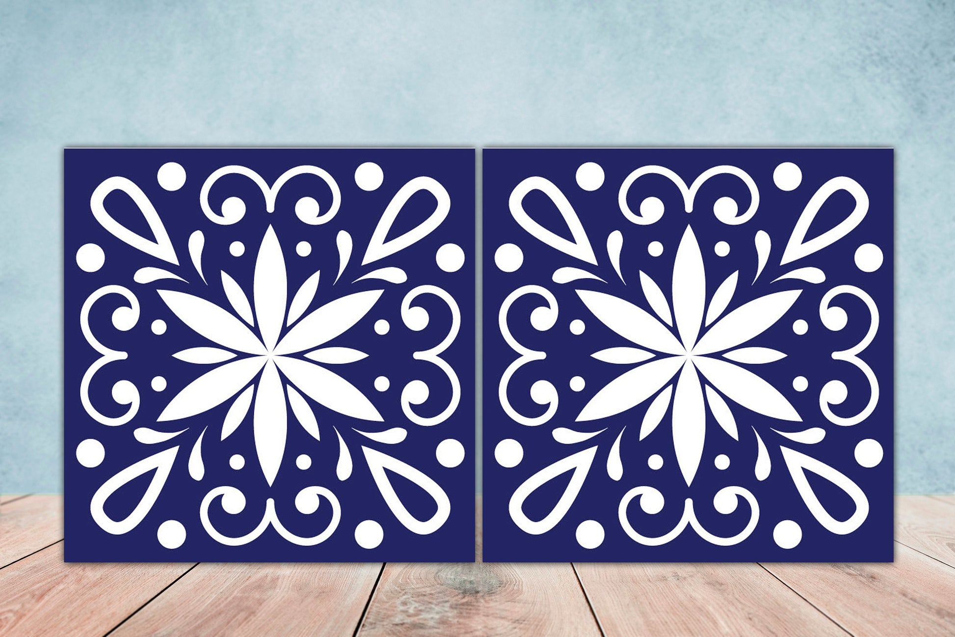 Spanish Ceramic Tiles - Set of 2 Spanish Wall Decor Tiles - Kitchen Backsplash Tiles, Table Decorative Tiles, Bathroom Tiles, Home Decor