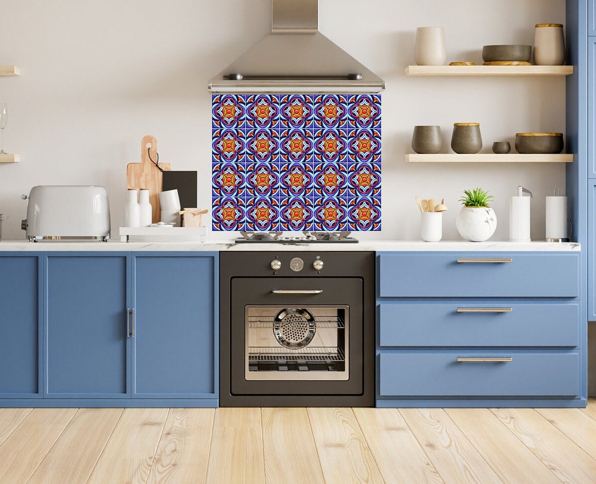 Italian Majolica Ceramic Tiles - Set of 2 Italian Wall Ceramic Tiles - Kitchen Backsplash Tiles, Table Decorative Tiles, Bathroom Tiles