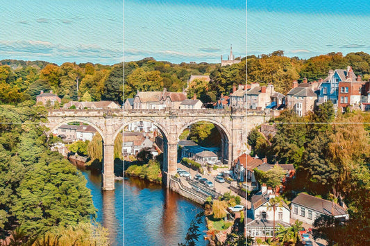 Tile Mural/Mosaic Ceramic Panel of Knaresborough - Knaresborough wall print - England Wall Art - Tile Mural - Gloss Tiles - Tile Mosaic