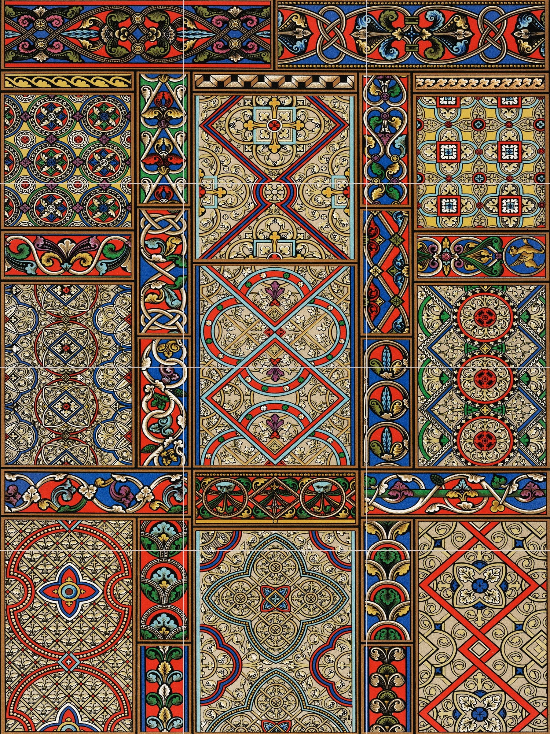 Tile Mural/Mosaic Ceramic Panel of Middle Ages decor - Middle ages pattern - Middle ages Art - Tile Mural - Home Decor -Tile Mosaic
