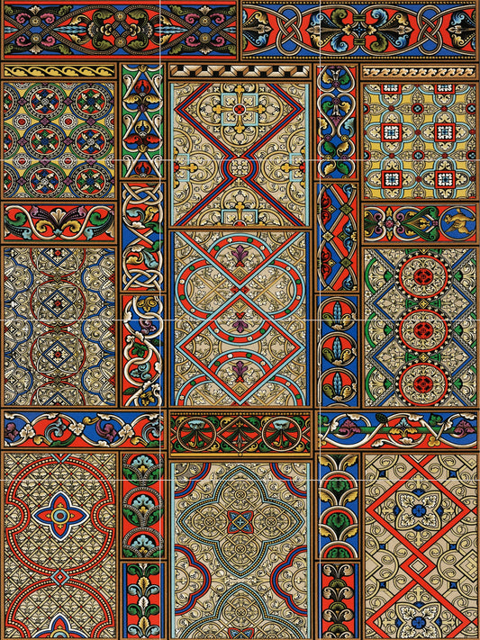 Tile Mural/Mosaic Ceramic Panel of Middle Ages decor - Middle ages pattern - Middle ages Art - Tile Mural - Home Decor -Tile Mosaic