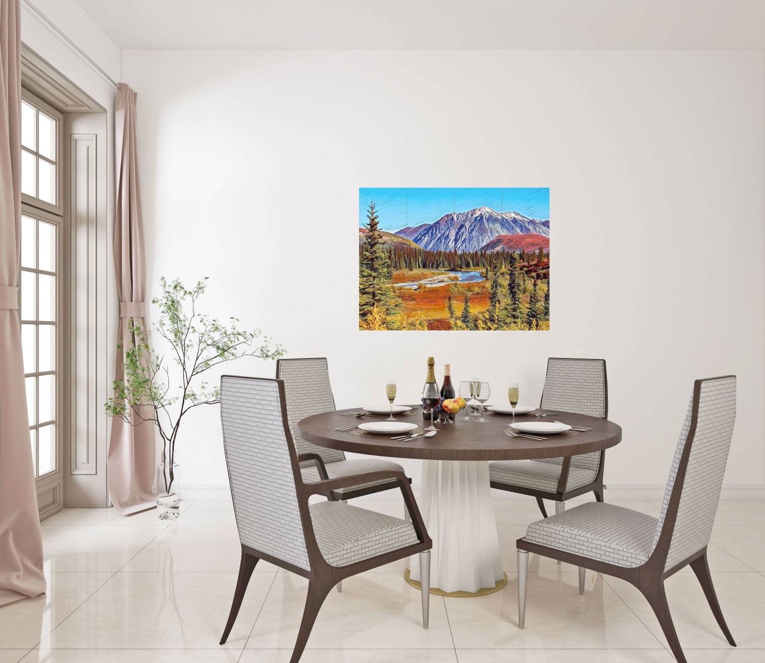 Tile Mural/Mosaic Ceramic Panel of Denali Park Alaska - Alaska Wall print - Denali Park Print - Tile Mural - Gloss Tiles - Tile Mosaic